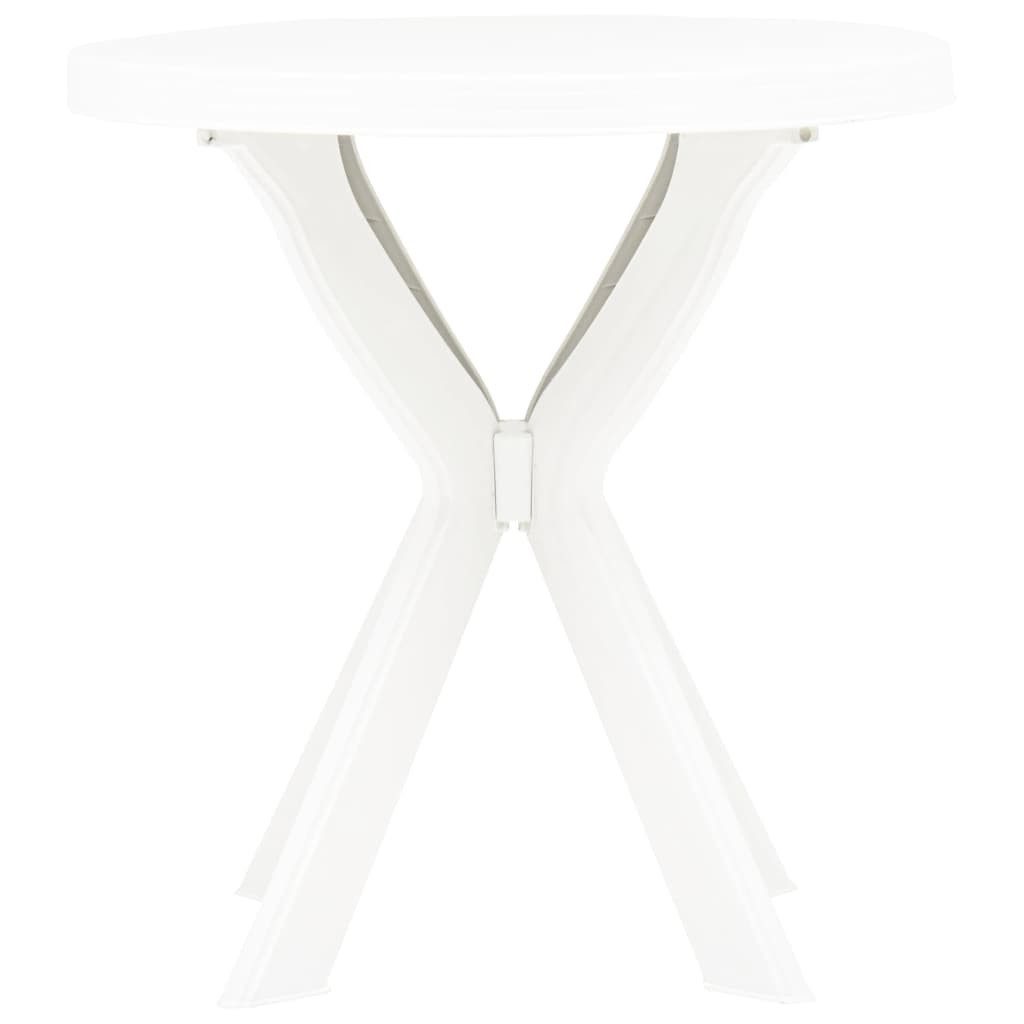 furnicato Gartentisch Weißer aus Kunststoff 70 x 72 cm (1-St), Witterungsbeständiger Outdoor-Tisch ohne Montageaufwand für Balkone