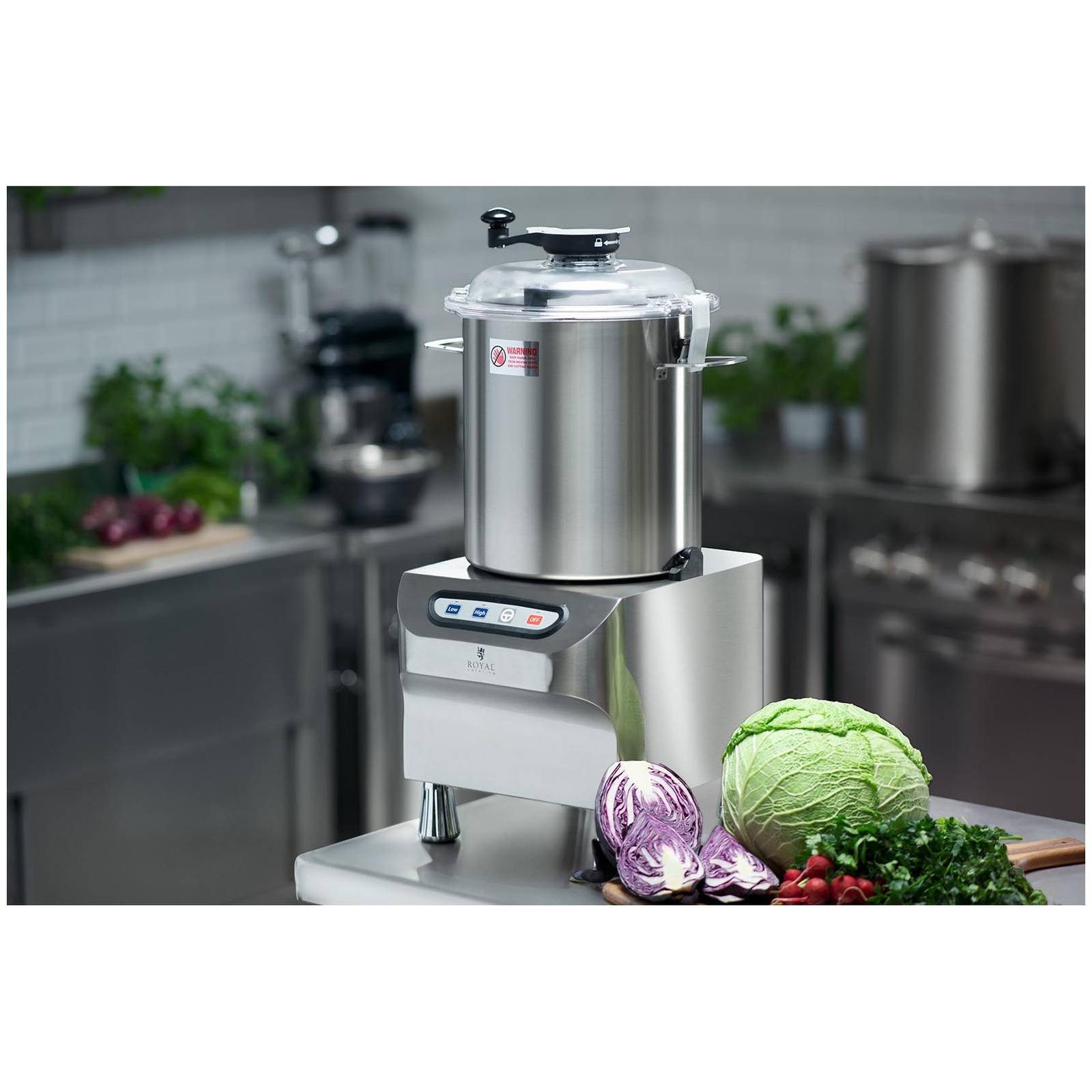 Royal Catering Zerkleinerer Tischkutter 18L Küchencutter Küchenmaschine Gemüseschneider Edelstahl, 2200 W