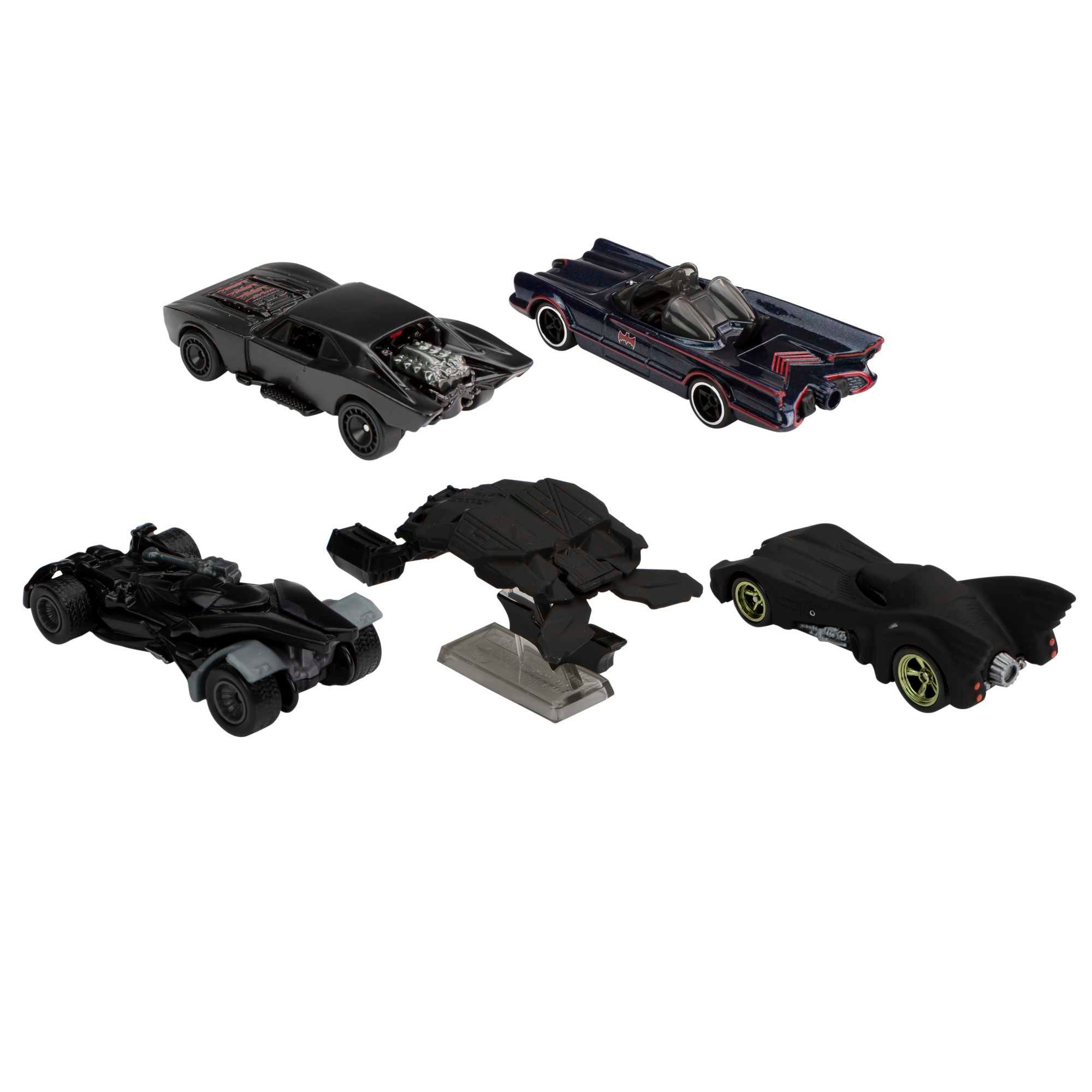 Hot Wheels Spielzeug-Auto Verpackung), für schön - (Fahrzeugset, Batman-Autos, Sammler in Spielzeugautos Batman 5-tlg., deignter Fahrzeuge Batmobil-Modelle 5er-Pack