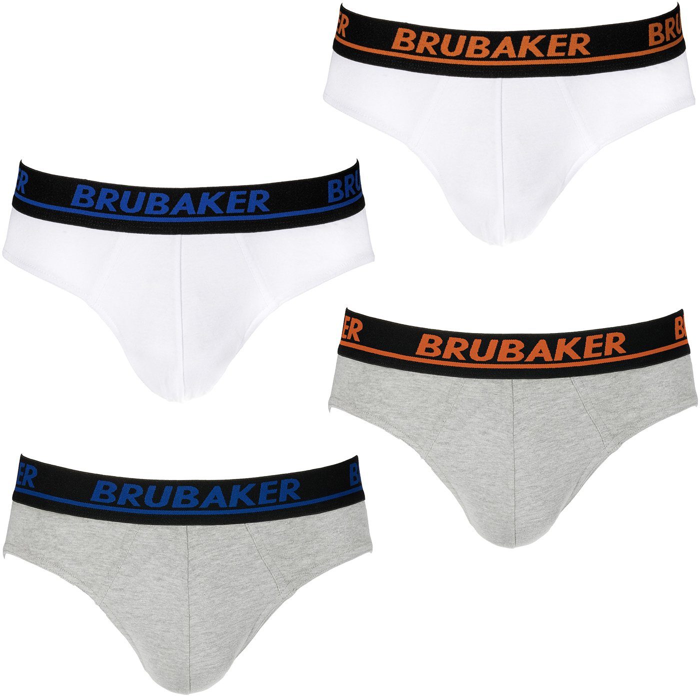 BRUBAKER Slip »4er Pack Herren Komfort Unterhosen mit elastischem Bund« ( Mehrfachpackung, 4-St., 4er-Pack) Männer Slips Stretch Unifarben Unterwäsche