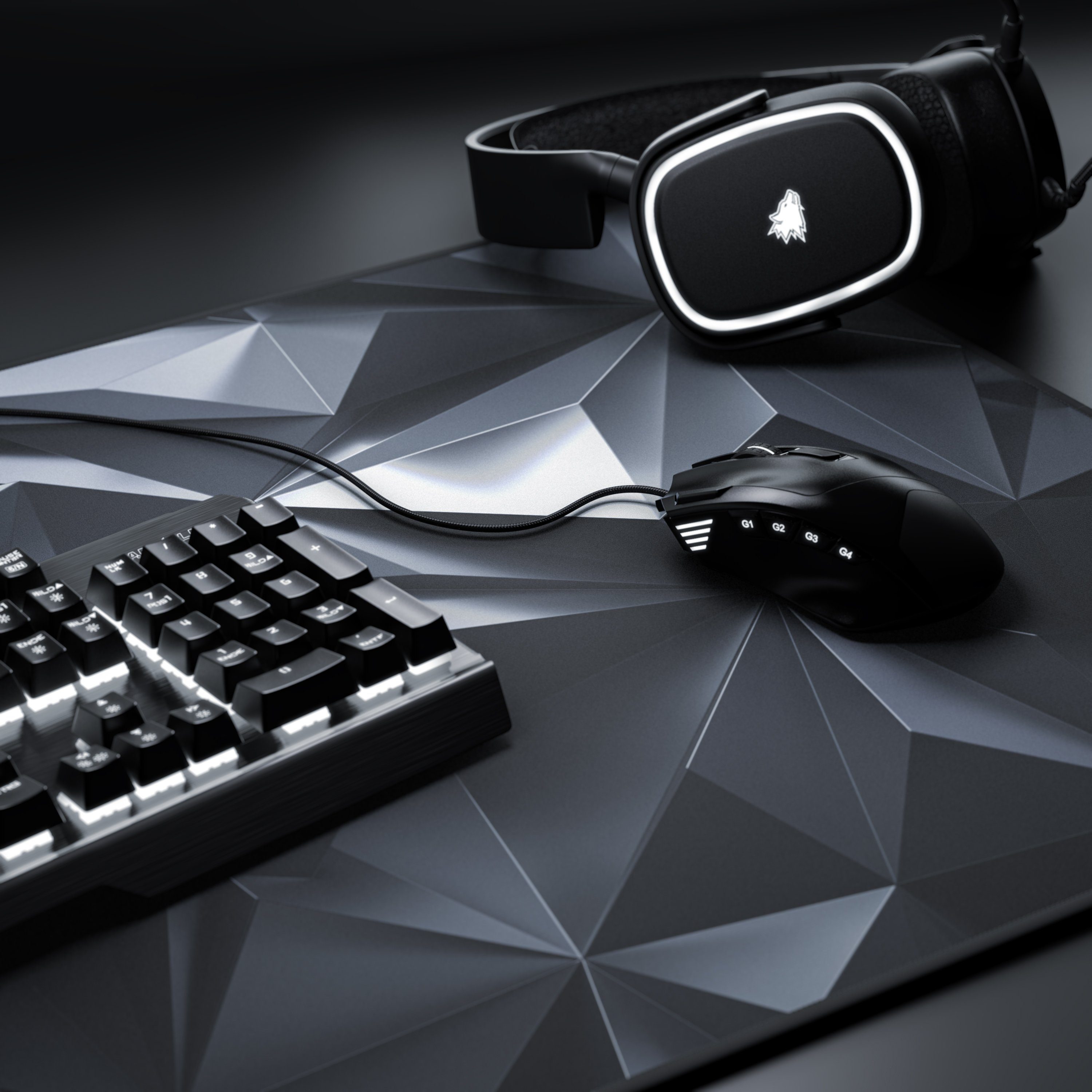 Titanwolf Gaming Mauspad XXL Speed Mousepad 900 x 400 x 3 mm, große Tischunterlage (1-St), rutschfest, abwaschbar, Geschwindigkeit & Präzision, Black Crystal – Bild 5 von 5