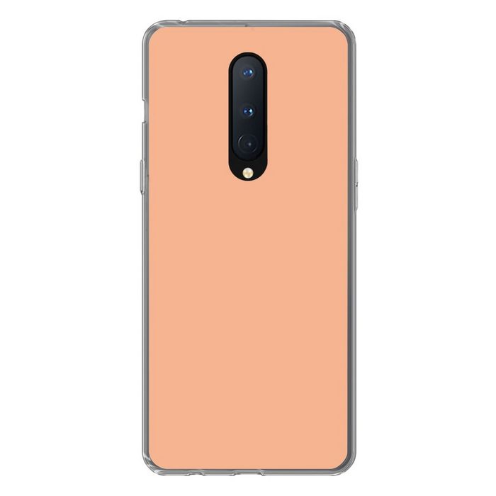 MuchoWow Handyhülle Aprikose - Rosa - Pastell - Einfarbig - Orange Phone Case Handyhülle OnePlus 8 Silikon Schutzhülle