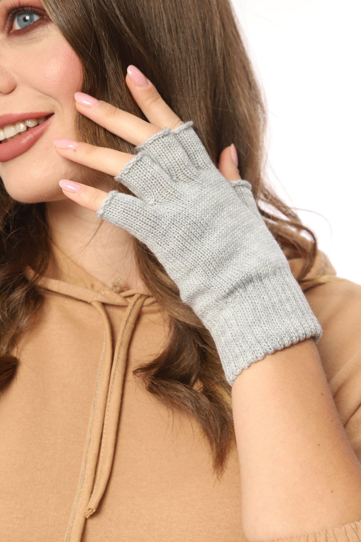 herémood Strickhandschuhe Fingerlose Winterhandschuhe Damen & Herren Acryl Thermo Halbfinger (Handschuhe gestrickt – Outdoor Sport Unisex 1 Paar Bewegungsfreiheit & Komfort, Elastisch, atmungsaktiv, langlebig – Perfekte Geschkenke)