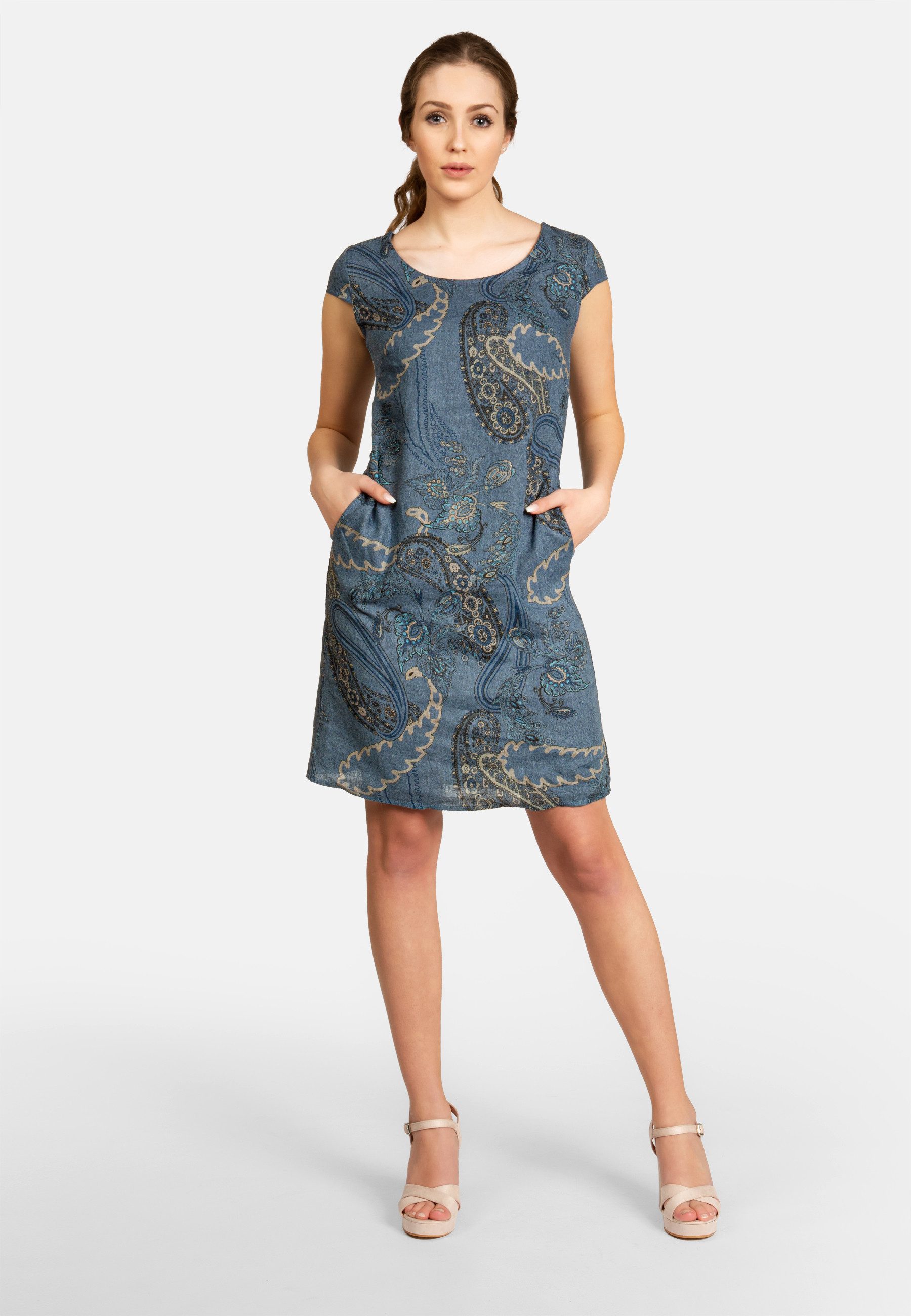 Caspar Sommerkleid SKL022 Damen Sommer Leinenkleid günstig online kaufen