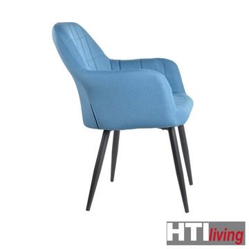 HTI-Living Esszimmerstuhl Armlehnenstuhl Retro 1 Stück Albany Blau (Stück, 1 St), bequemer Stuhl für Ess- und Wohnzimmer