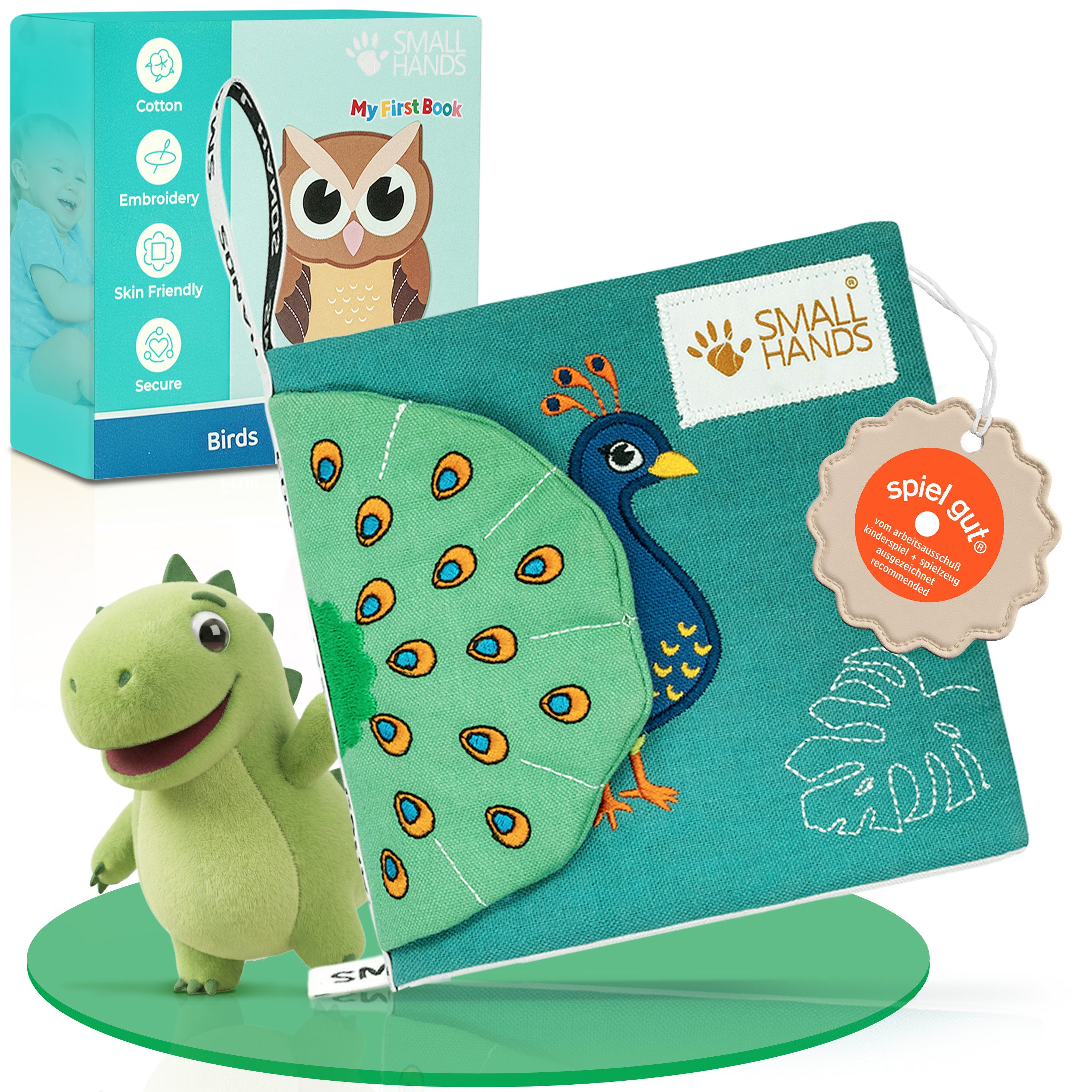 My First Book Stoffbuch Small Hands, Baby Fühlbuch, 0-12 Monate, Baby Spielzeug