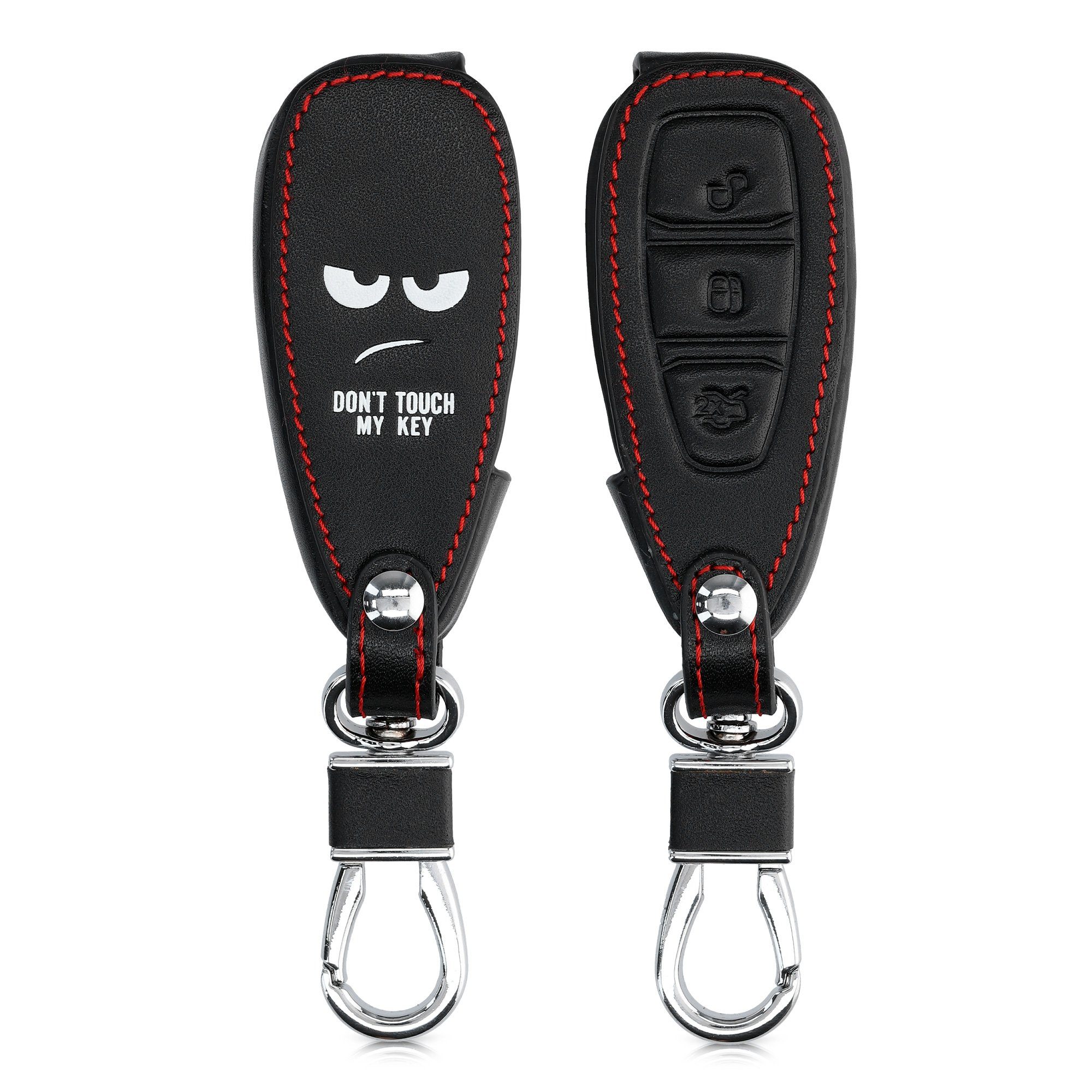 kwmobile Schlüsseltasche Autoschlüssel Hülle für Ford, Kunstleder Schutzhülle Schlüsselhülle Cover Weiß