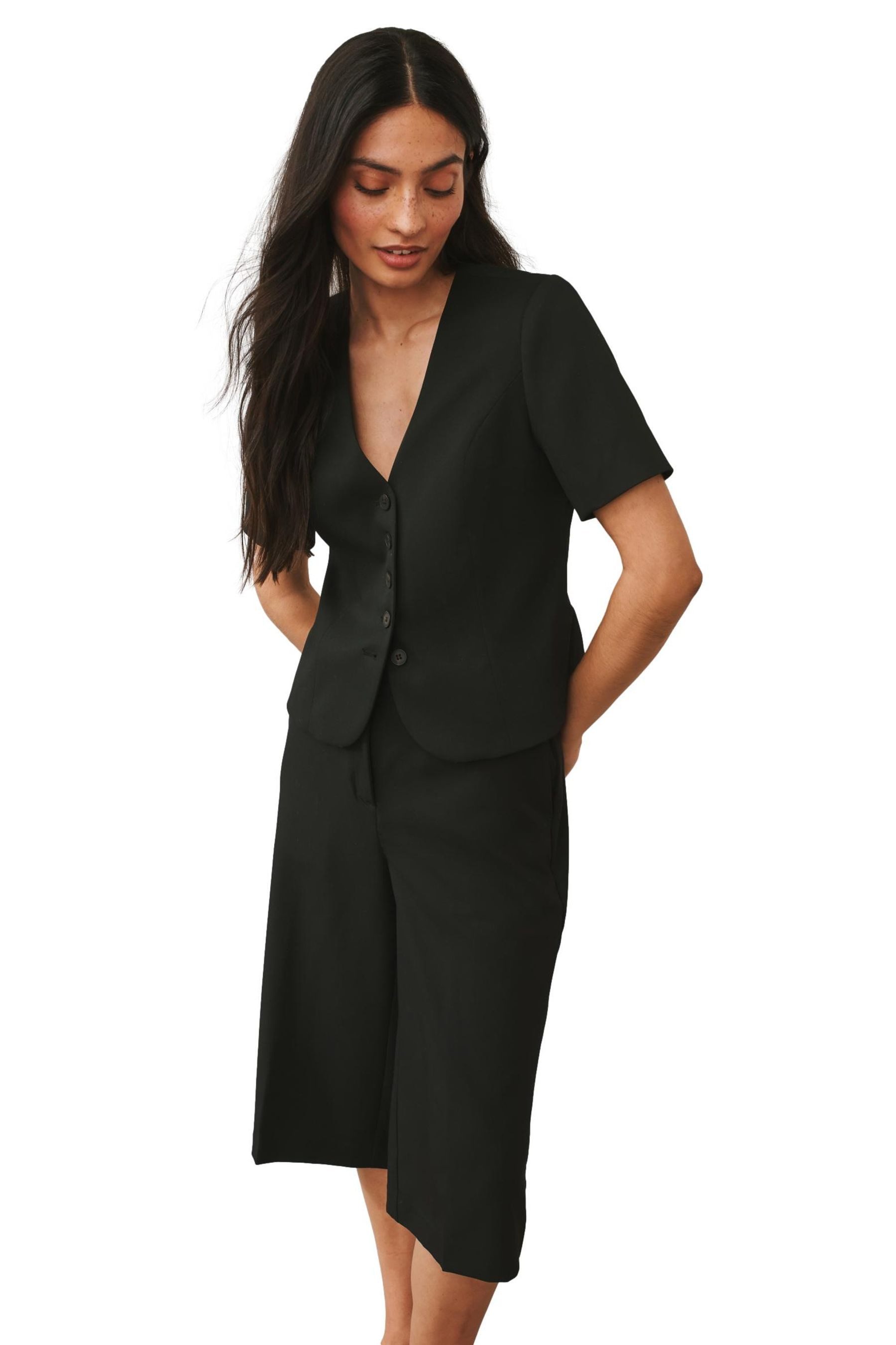 Next Kurzarmbluse Tailored Fit Kurzarm-Oberteil (1-tlg)