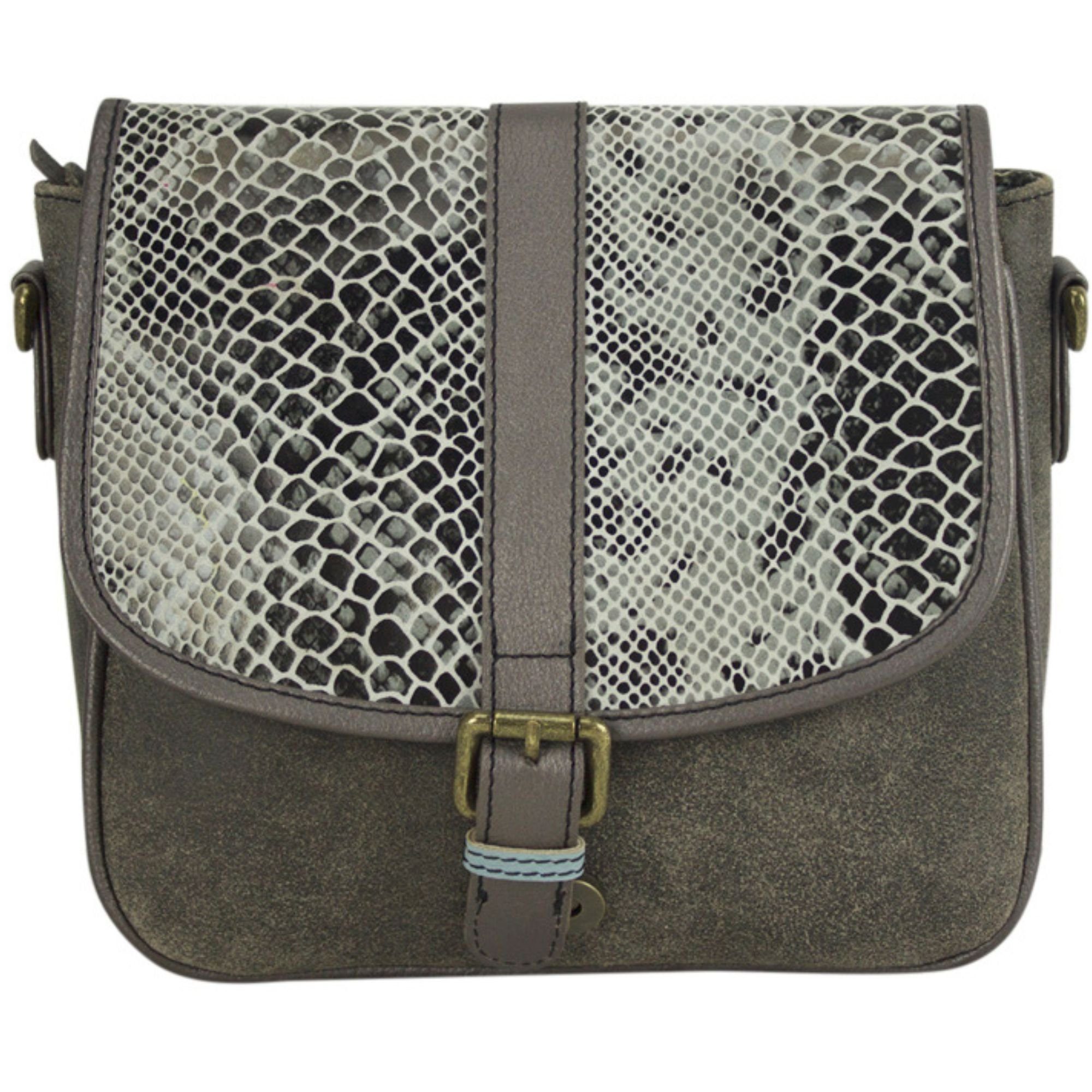 Sunsa Umhängetasche Leder Damen bunte Crossbody Bag Ledertasche, echt Leder aus Lederresten