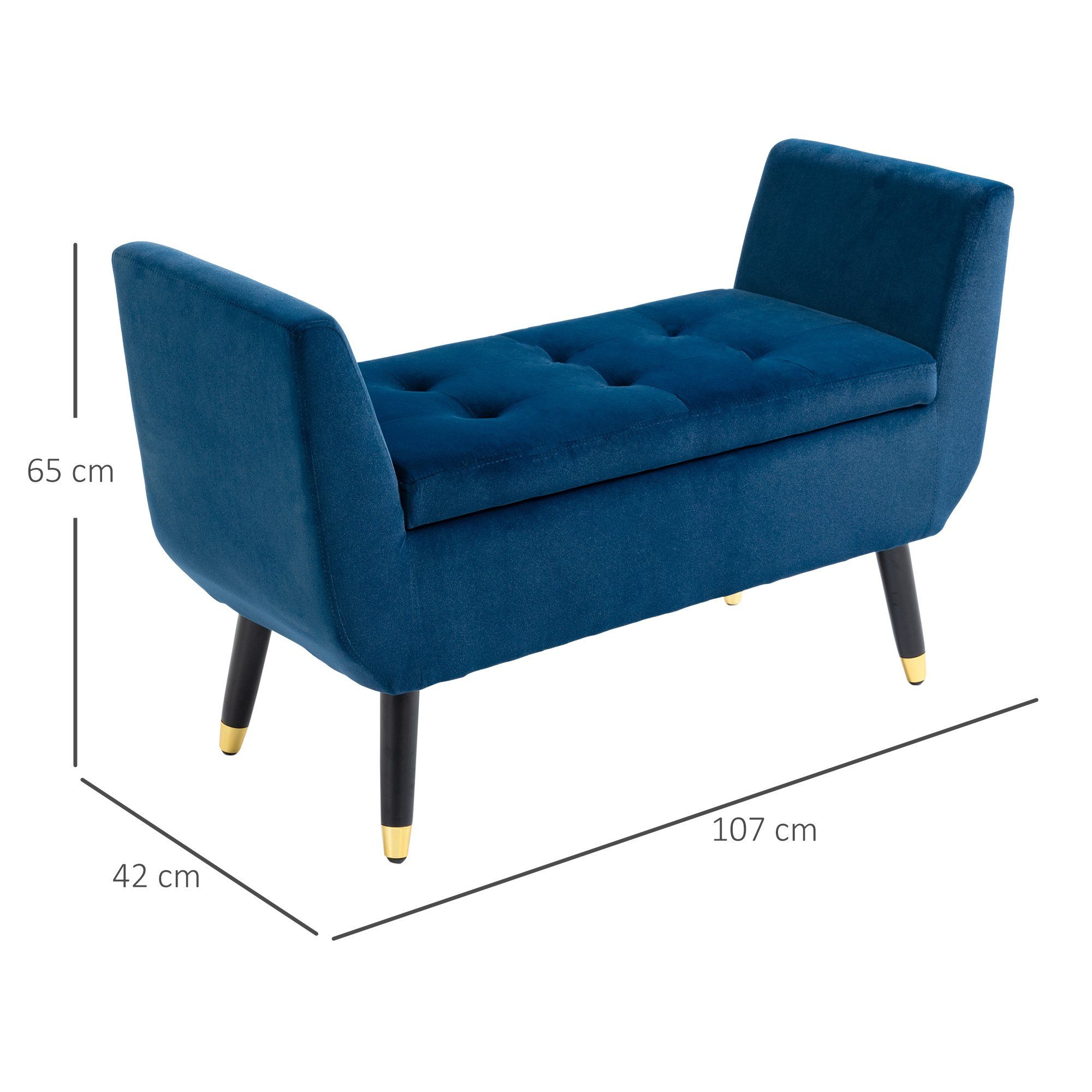 Sitzbank blau mit Stauraum Sitzbank blau | HOMCOM
