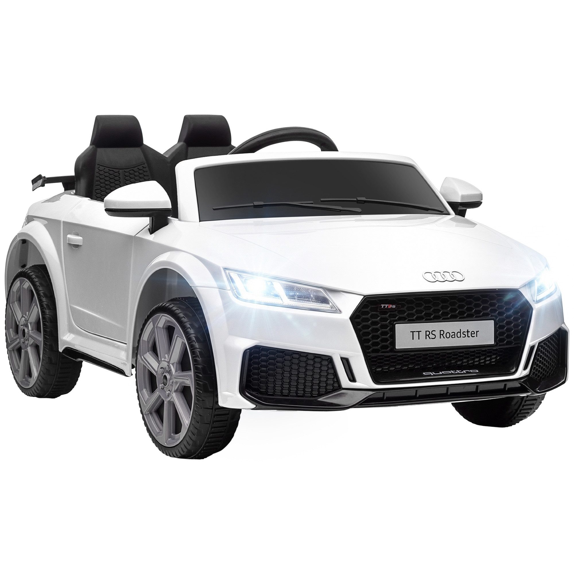 HOMCOM Elektro-Kinderauto Kinderauto mit 2,4G Fernbedienung, Musik, Belastbarkeit 25 kg, (1-tlg), bis 3 km,h, für Kinder 3-5 Jahre, Weiß