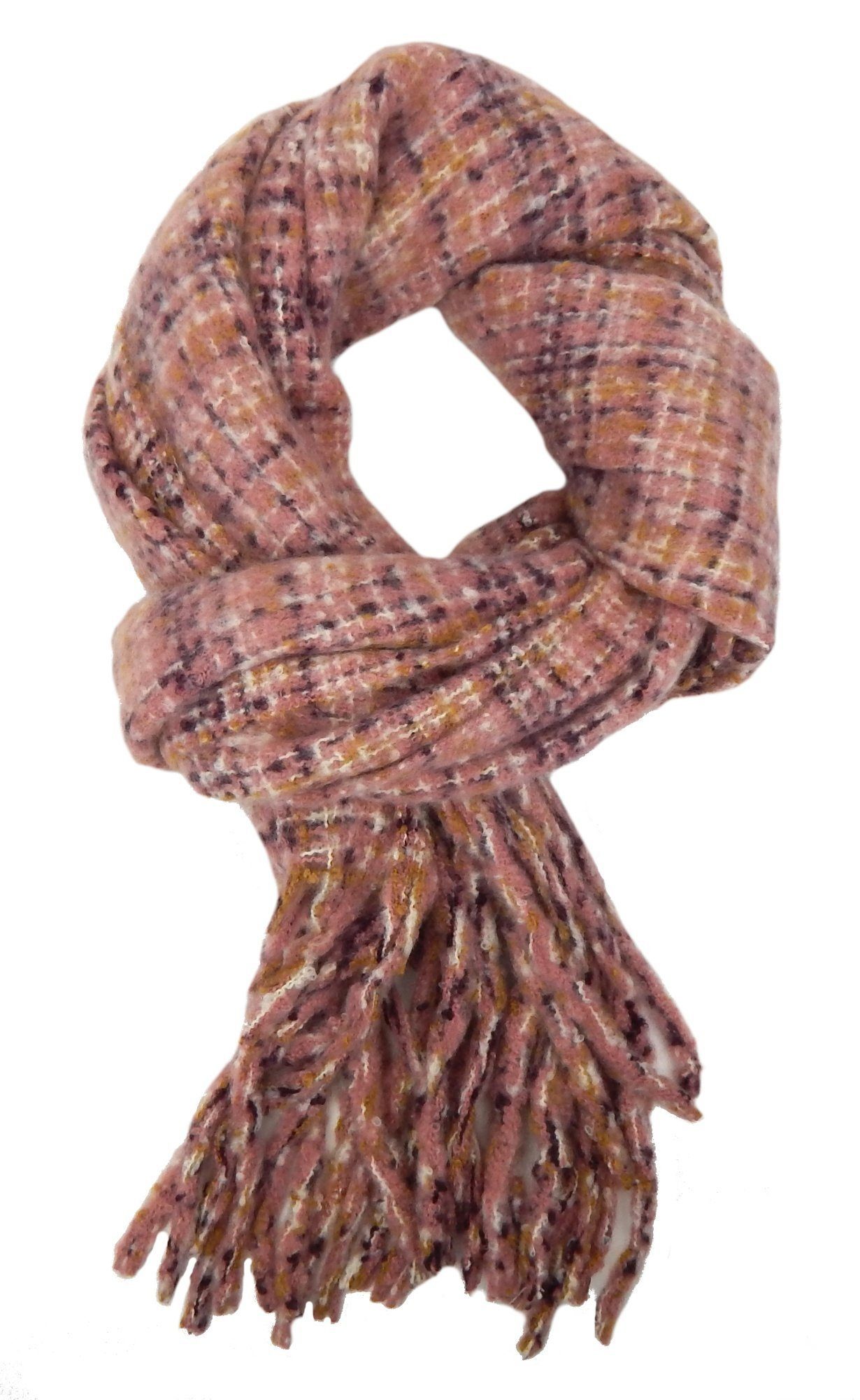 Ella Jonte Modeschal, kuschelweicher Schal Herbst Winterschal gelb braun rosa violett