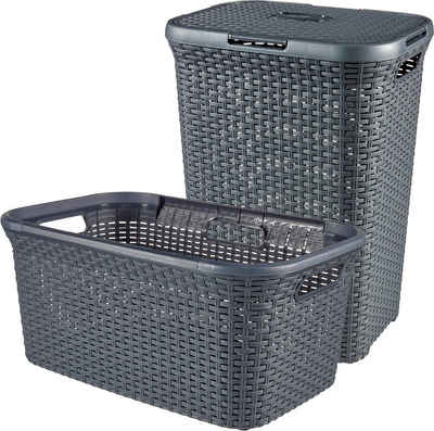 Curver Wäschekorb Style (Set, 2 St), Wäschebox (60L) und Wäschekorb (45L)