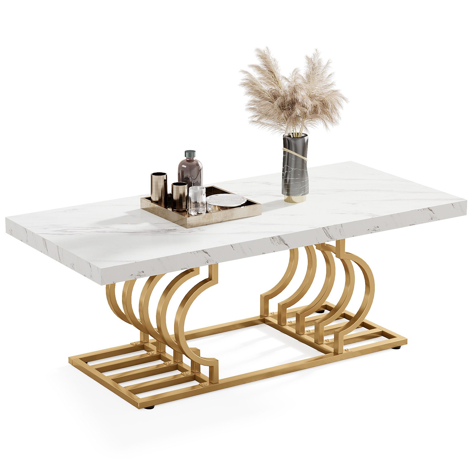 Tribesigns Couchtisch Moderner Faux Marmor Cocktailtisch,Teetisch Akzentmöb günstig online kaufen