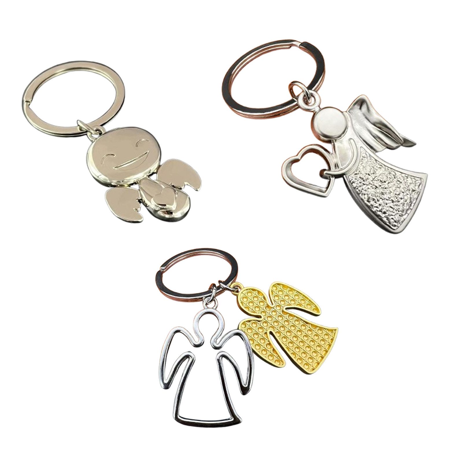 Jumpeak Schlüsselanhänger 3 Engelsflügel Metall Schlüsselanhänger, Taschenschlüsselanhänger, Drei Stile zur Auswahl, Metall Engel Schlüsselanhänger,moderner Stil