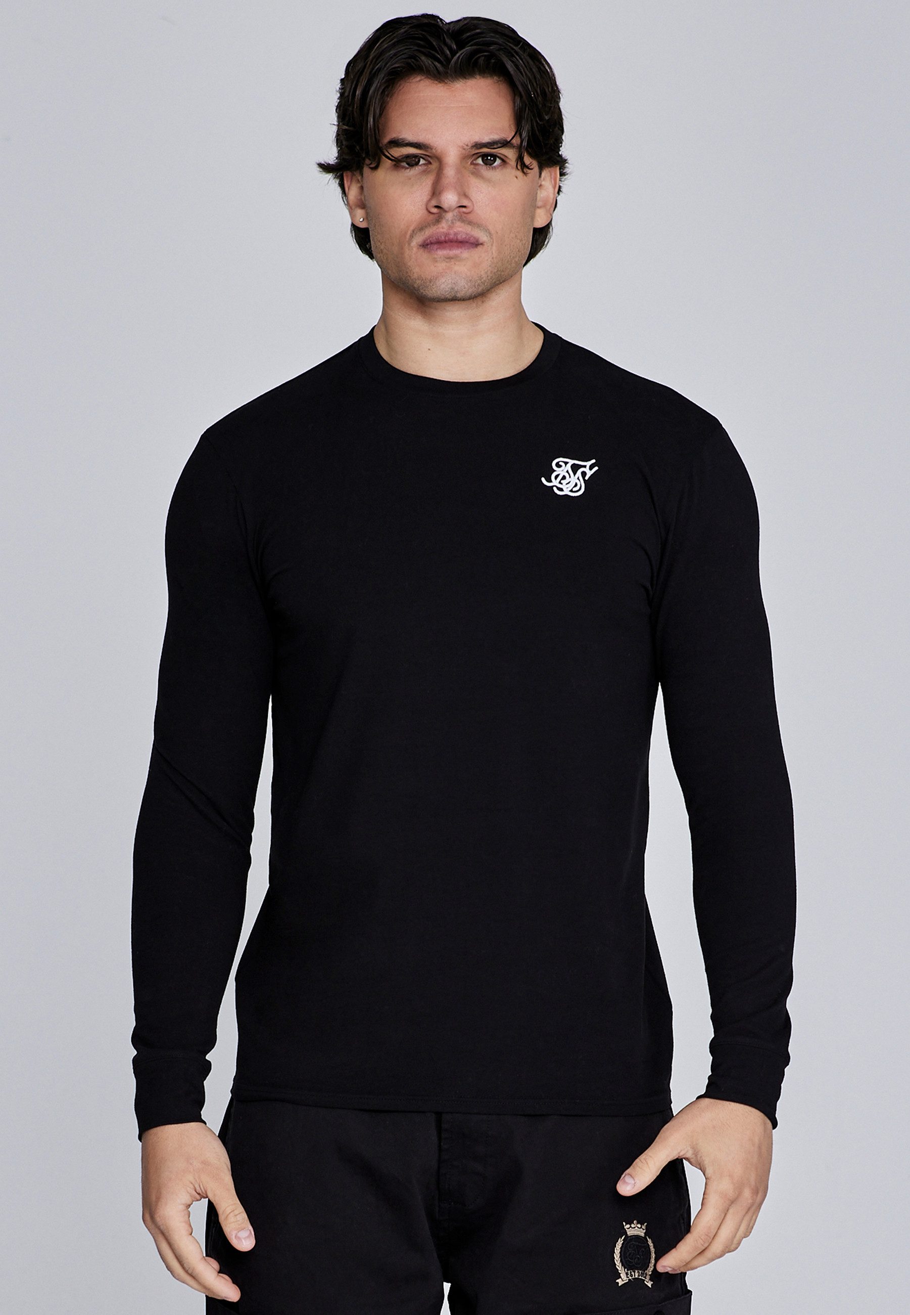 T-Shirt SikSilk Herren Essentials LS T-Shirt