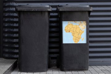 MuchoWow Wandsticker Eine Illustration einer Karte von Afrika mit Togo in Rot (1 St), Mülleimer-aufkleber, Mülltonne, Sticker, Container, Abfalbehälter