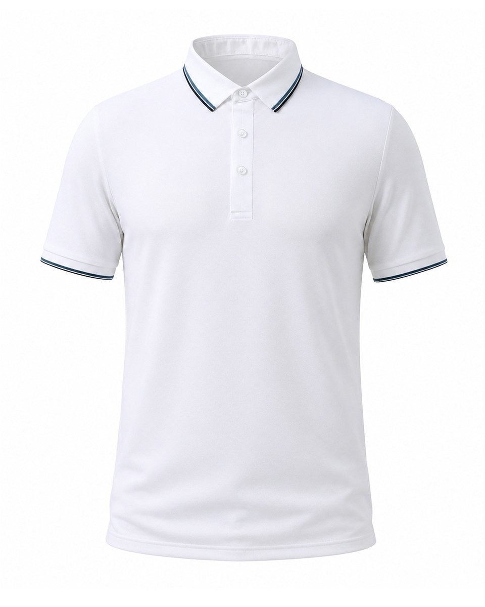 Allthemen Poloshirt Herren Elegantes Poloshirt Kurzarm mit Retro Kontrast Design