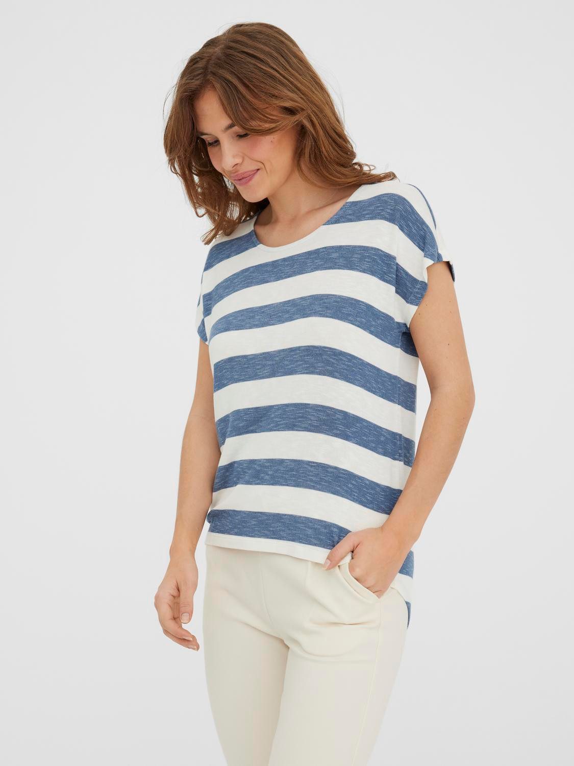 Vero Moda Kurzarmshirt VMWIDE STRIPE SL TOP GA JRS NOOS