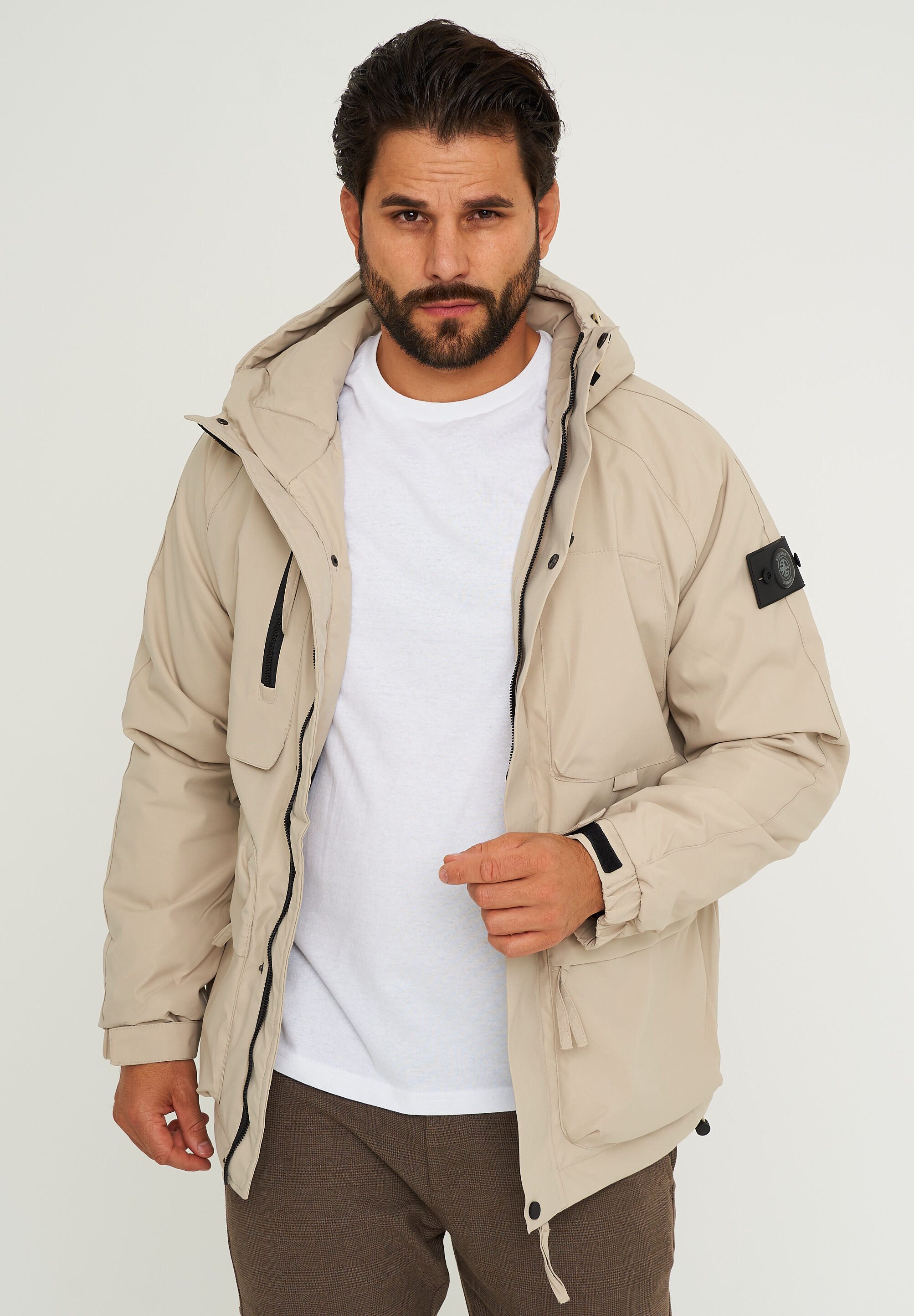 SOULSTAR Steppjacke S2MALBUN Herren leichte Field-Jacket mit Kapuze Fleece gefütterte Outdoor-Jacke