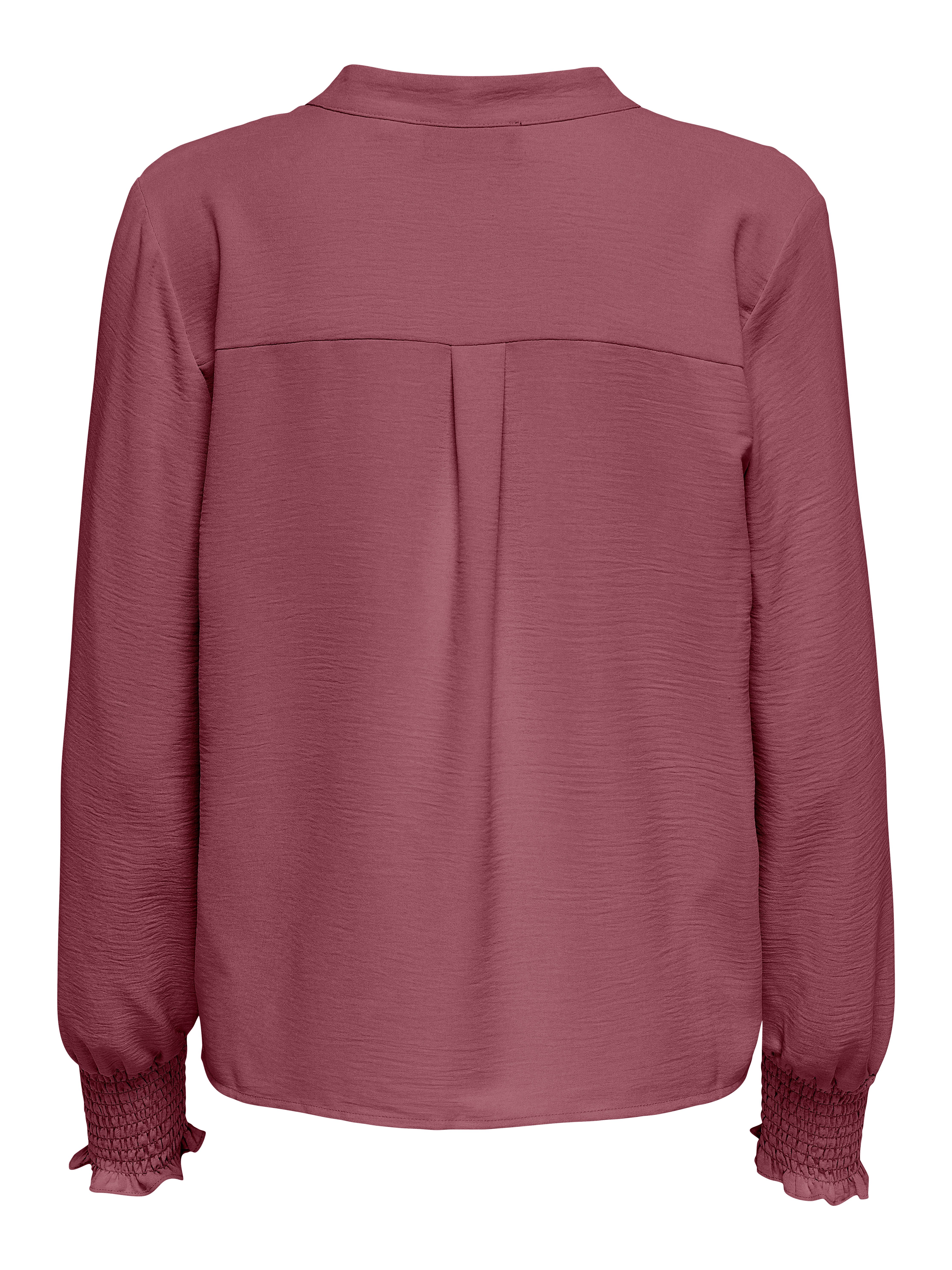 ONLY Blusenshirt ONLMETTE V-NECK LS SMOCK TOP NOOS WVN Kunstfaser, regular fit – Bild 4 von 4