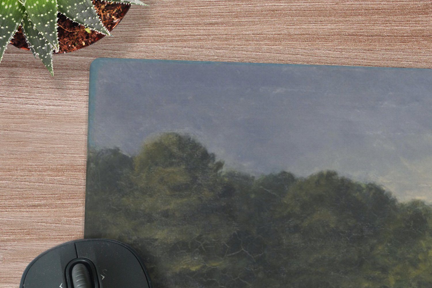 MuchoWow Mauspad Benzin - Edward Hopper (1-St), Mauspad XXL, Schreibtischunterlage groß, Gaming Setup, 90x60 cm