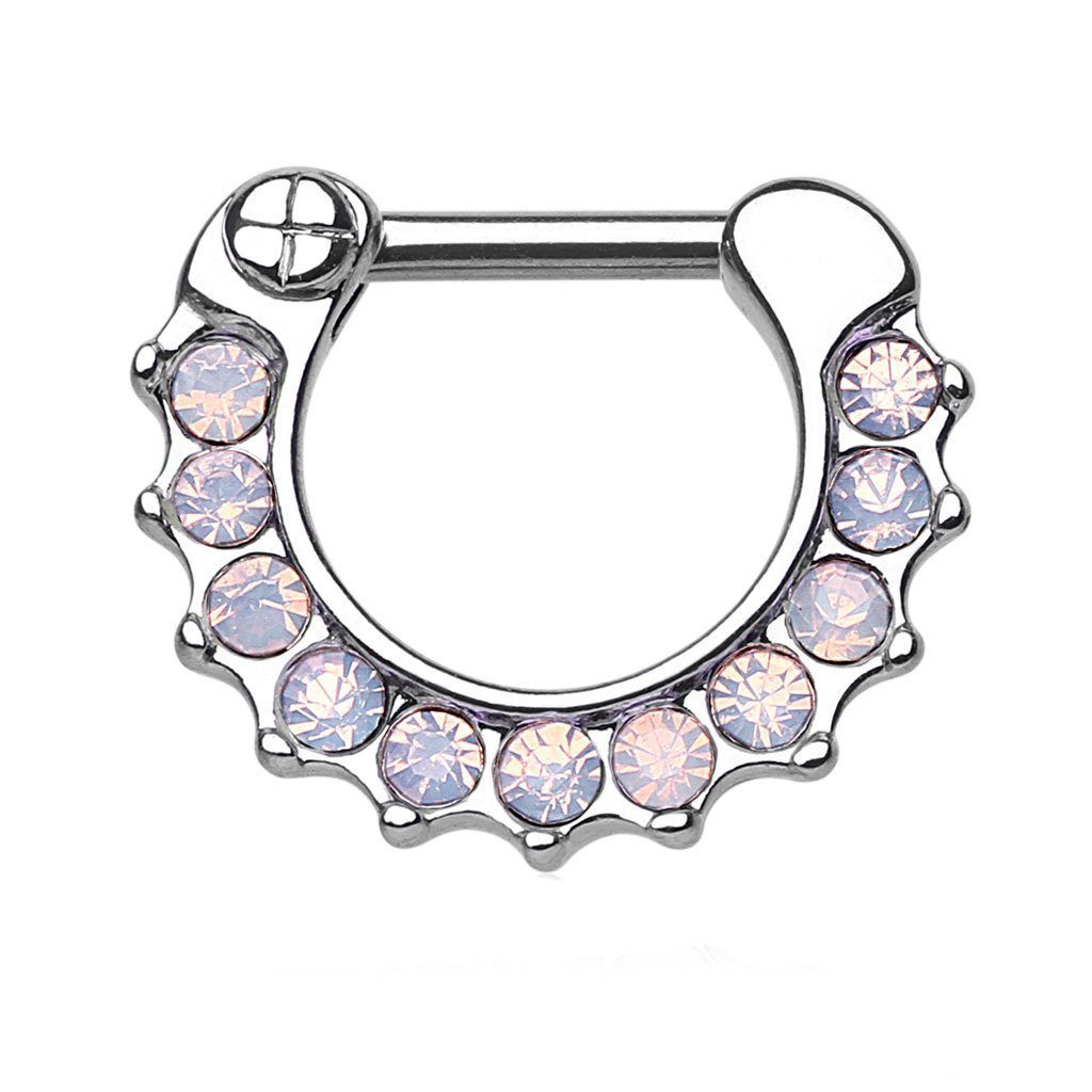 Nasenpiercing Piercing Septum Schild Clicker Ring Opal Steine