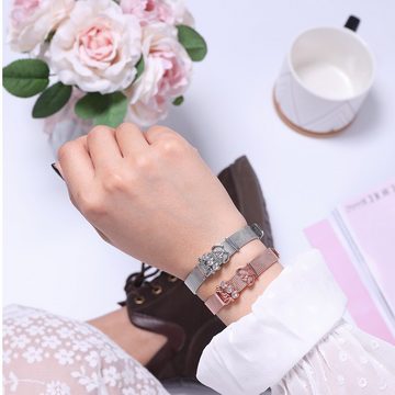 Heideman Armband Milanaise poliert (Armband, inkl. Geschenkverpackung), mit verschiedenen Charms "Love" und "Herzchen"