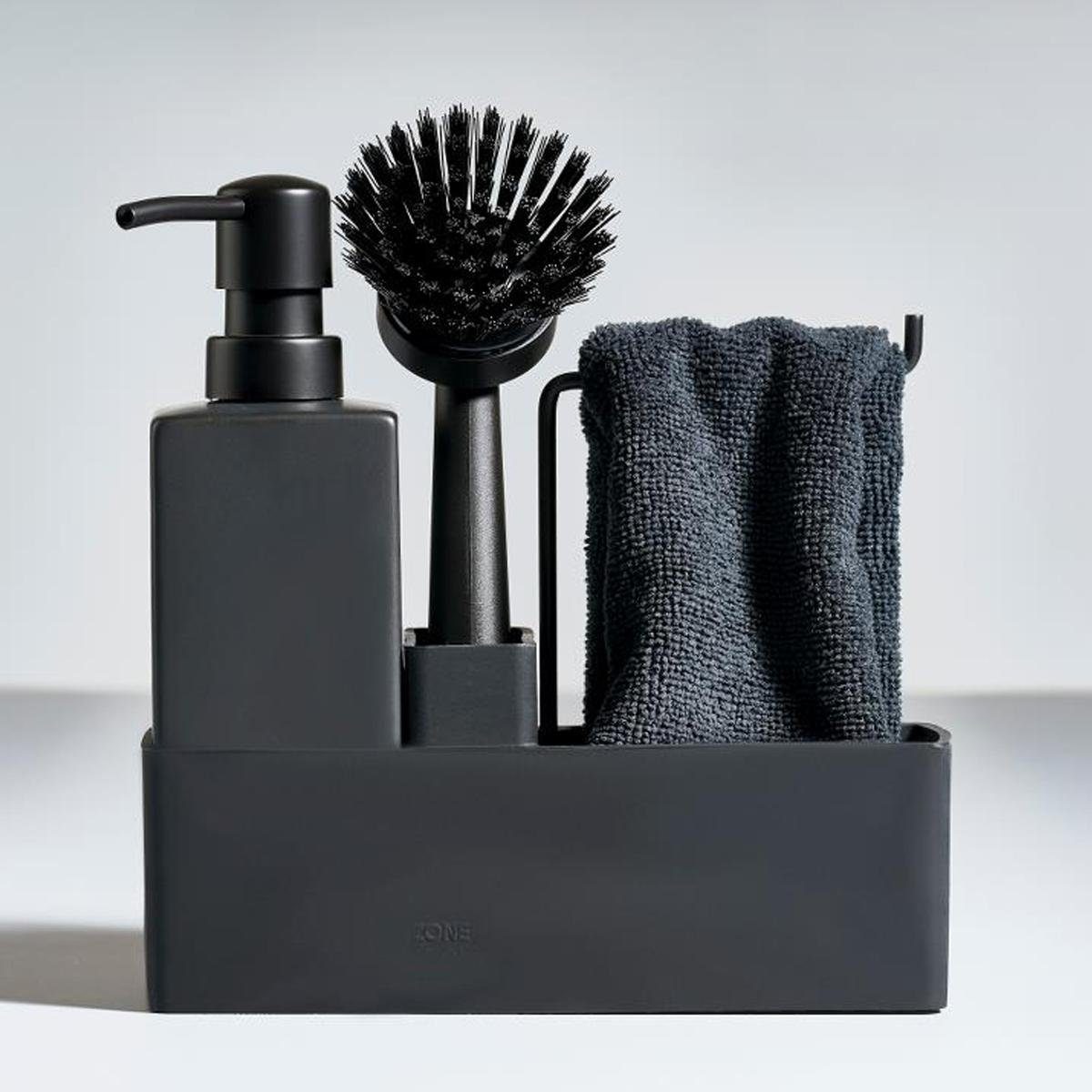 Zone Denmark Reinigungsbürsten-Set ZONE Geschirr-SPÜLSET, 4-teilig, schwarz, Küche, (Set (4 teilig)
