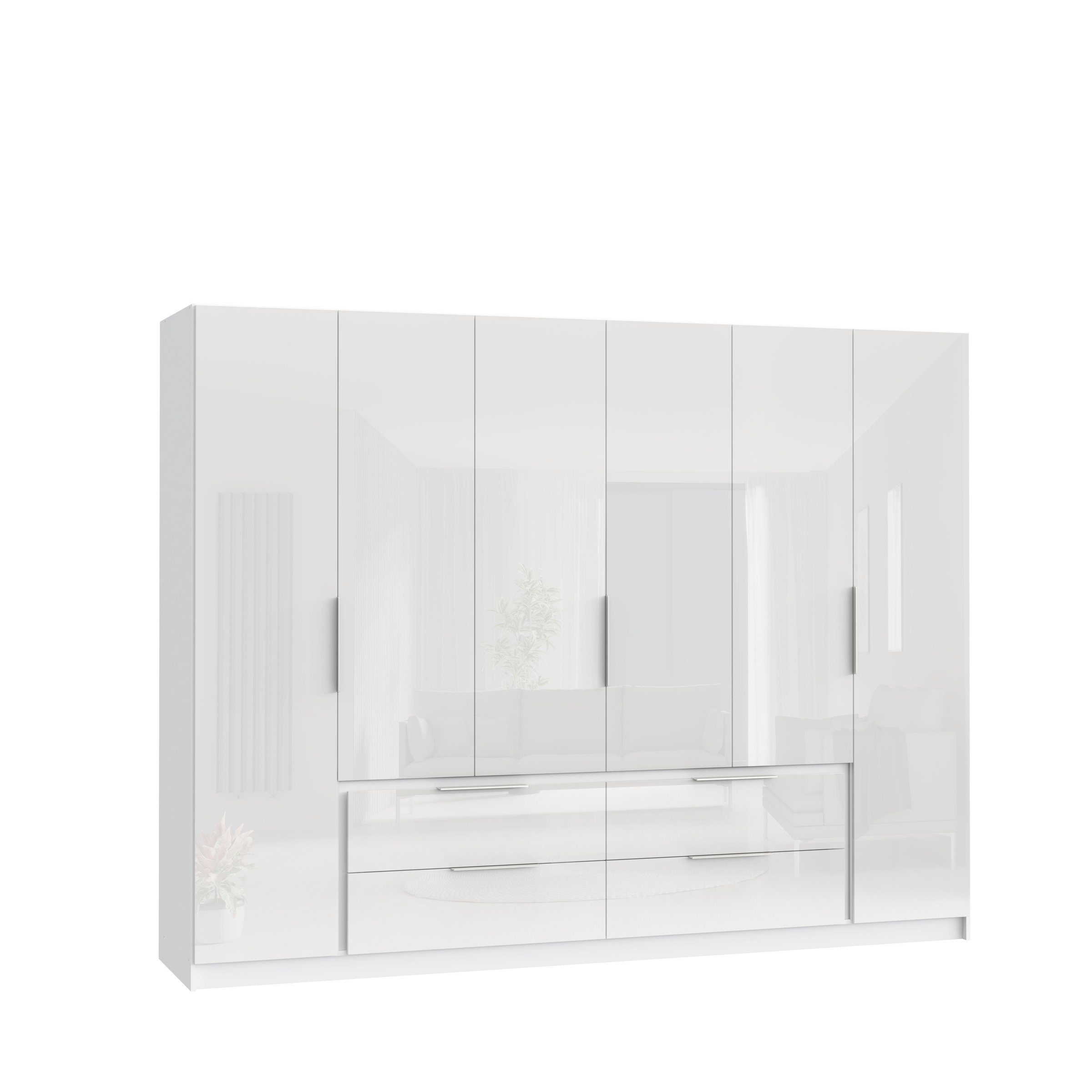 freiraum Kleiderschrank Luano (BxHxT: 269,7x210,5x60 cm) in weiß mit 4 Schubladen und 6 Türen