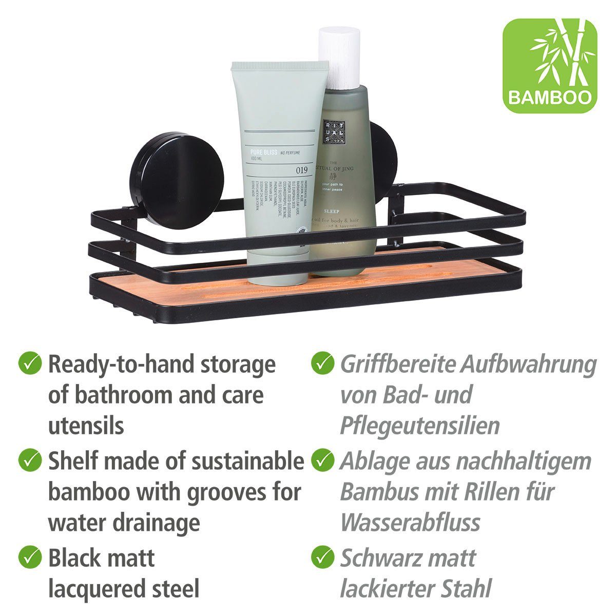 WENKO Badregal Static-Loc® Alba, Befestigen ohne bohren