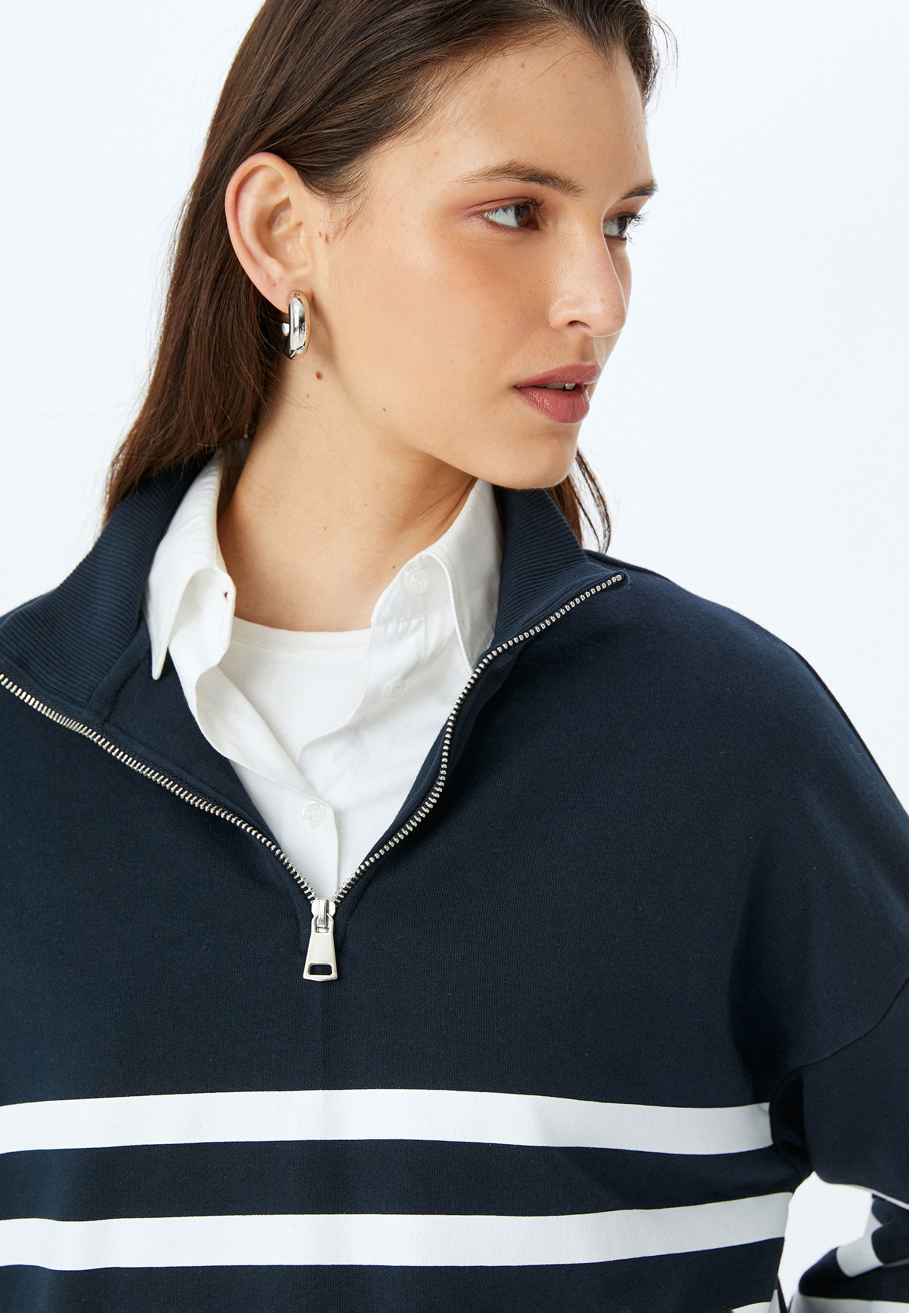 Koton Sweatshirt Halbreißverschluss Mit Reißverschlussdetail Sweatshirt