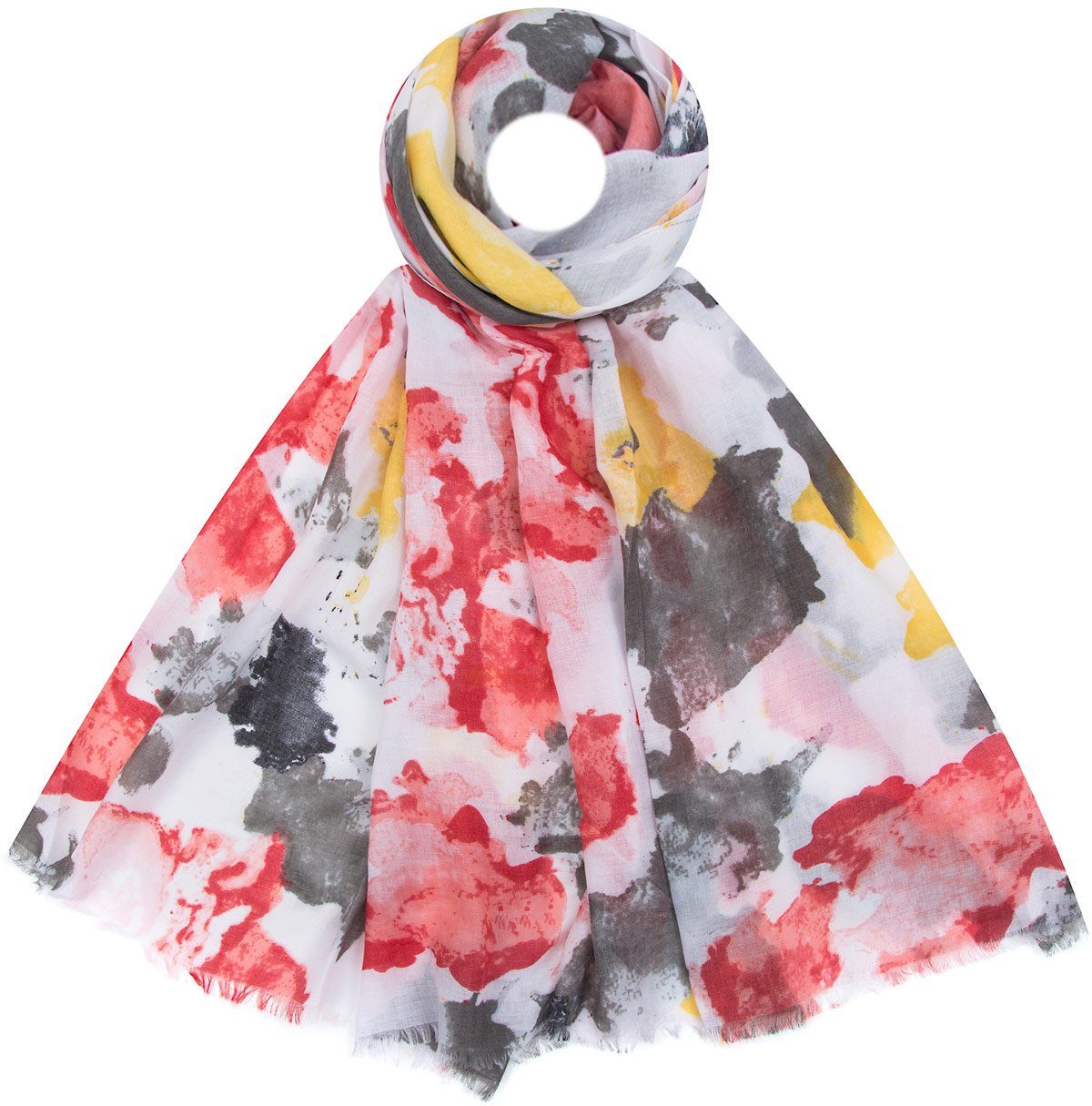 Farbverlauf Schal Modeschal, Faera und Damen Wasserfarben leicht weich rot