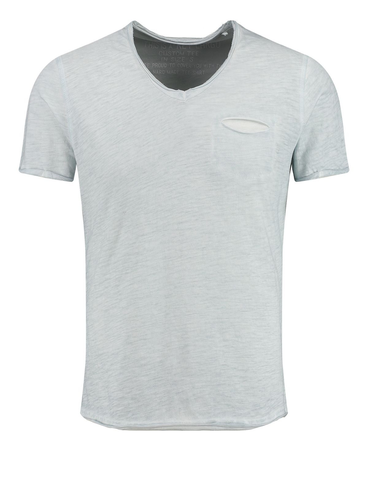 Key Largo T-Shirt Soda vintage Look uni Basic T00619 V-Ausschnitt unifarben kurzarm slim fit