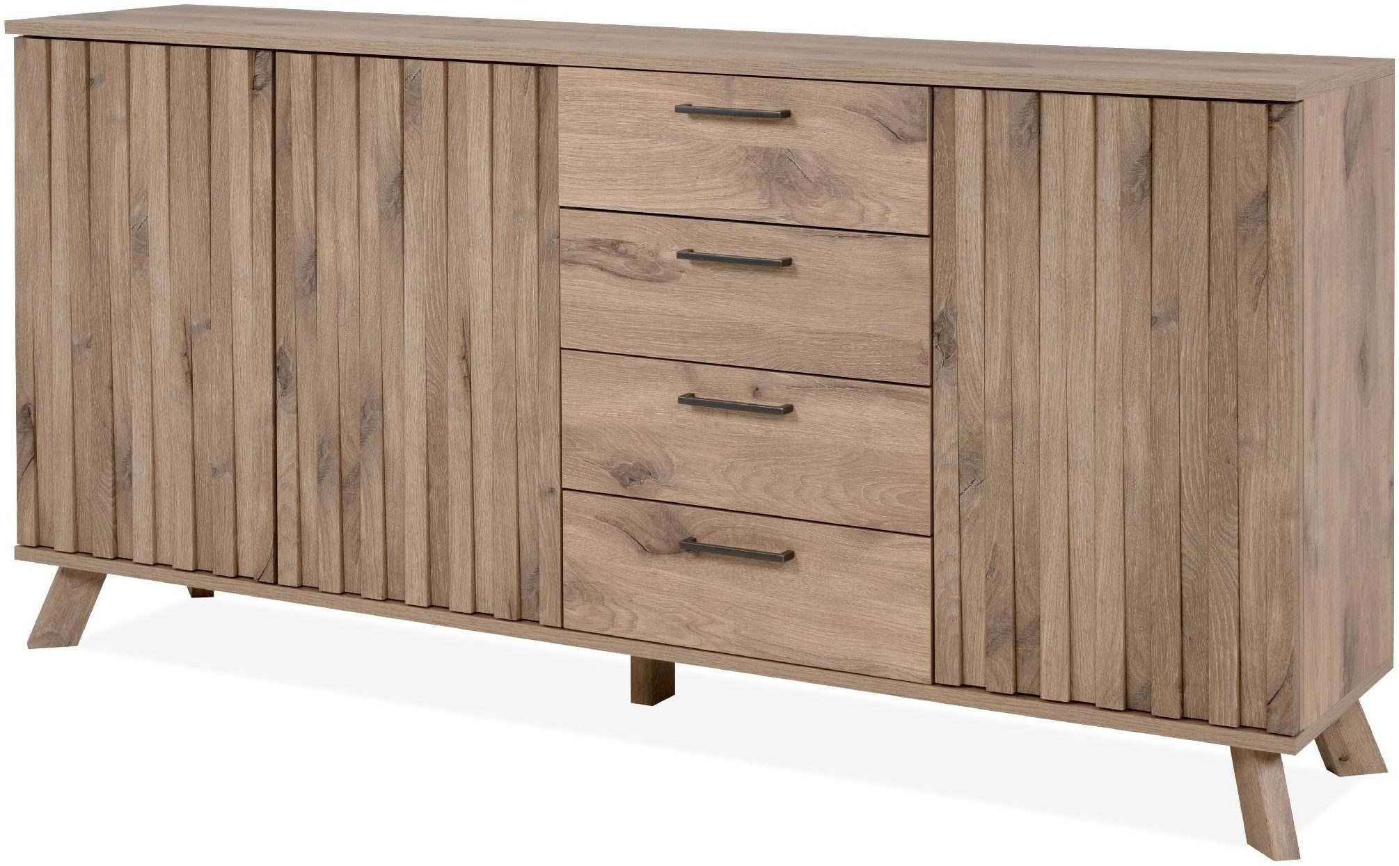 Finori Sideboard, Dekor Schwedeneiche Push-to-Open 3D-Reliefoptik 175 x 85 x 40 cm