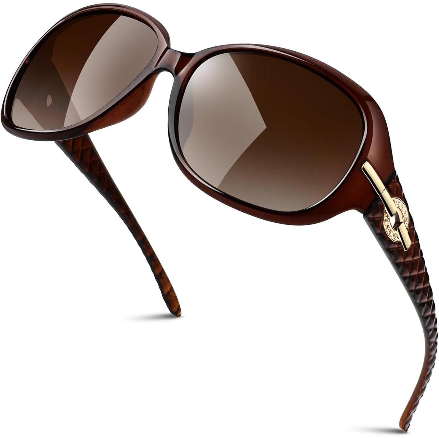 LuxusKollektion Sonnenbrille Sonnenbrille Damen Übergroß Braun Polarisiert UV400