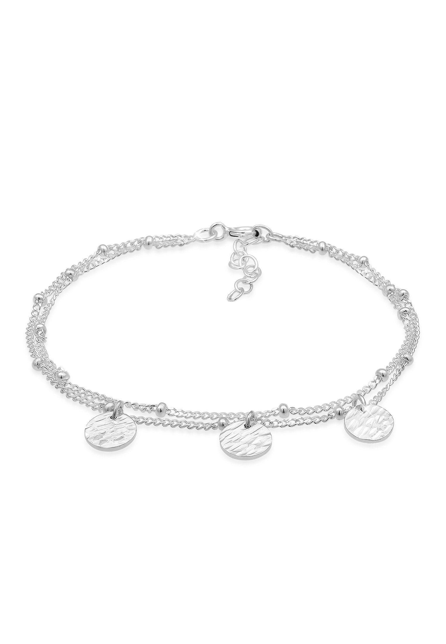 Armband Kugelkette Plättchen 925 Sterling Silber