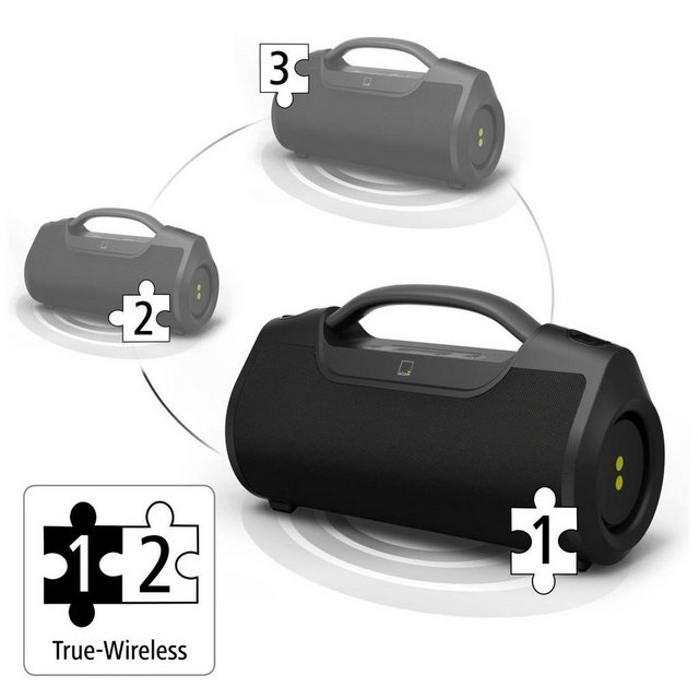 aha Bluetooth Lautsprecher N-ERGY, kabellos/wasserfest, 60 W Boombox, 12 h Laufzeit Bluetooth-Lautsprecher