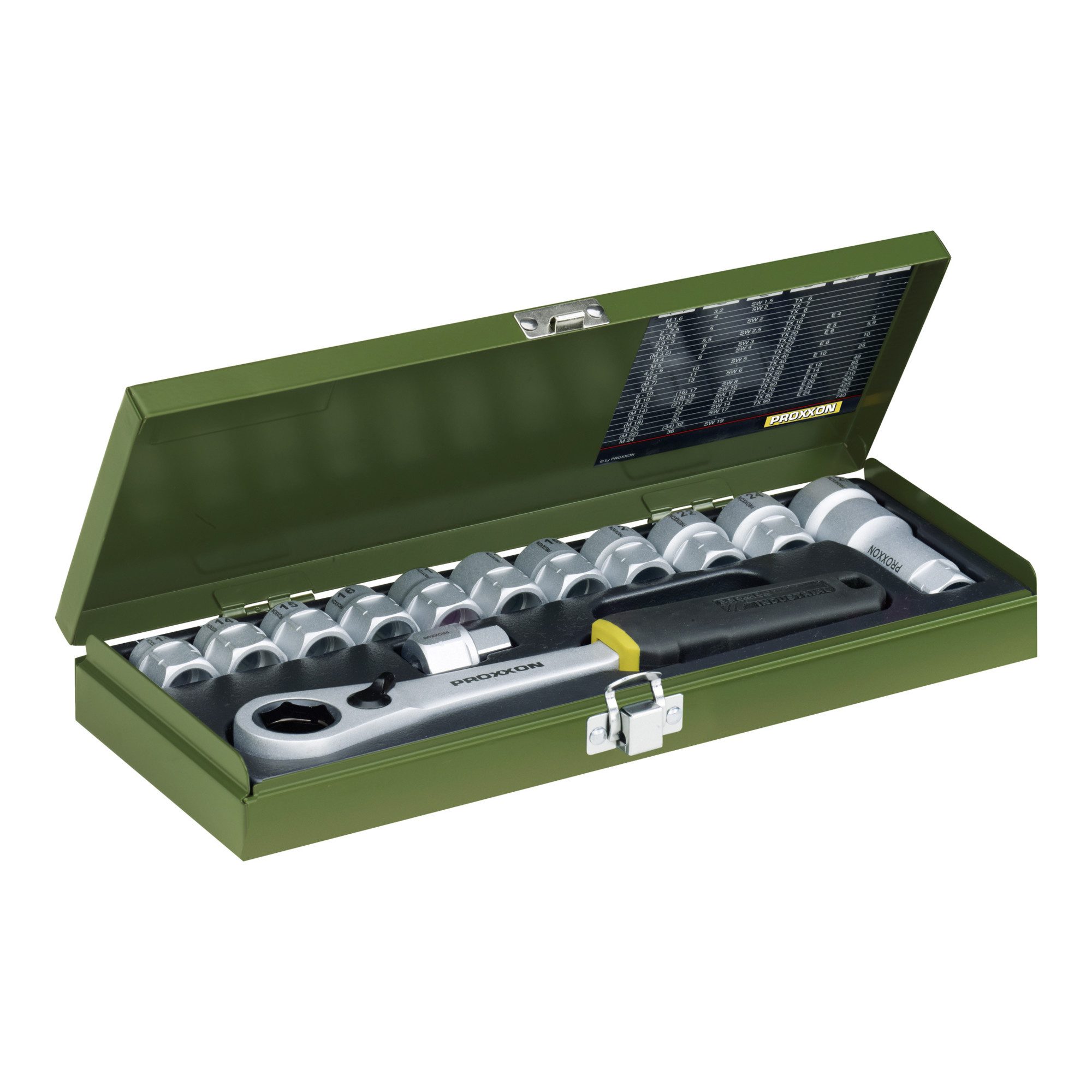 PROXXON INDUSTRIAL Umschaltknarre Proxxon Werkstatt-Spezialsatz, 13 bis 27 mm (14-tlg), 1/2"