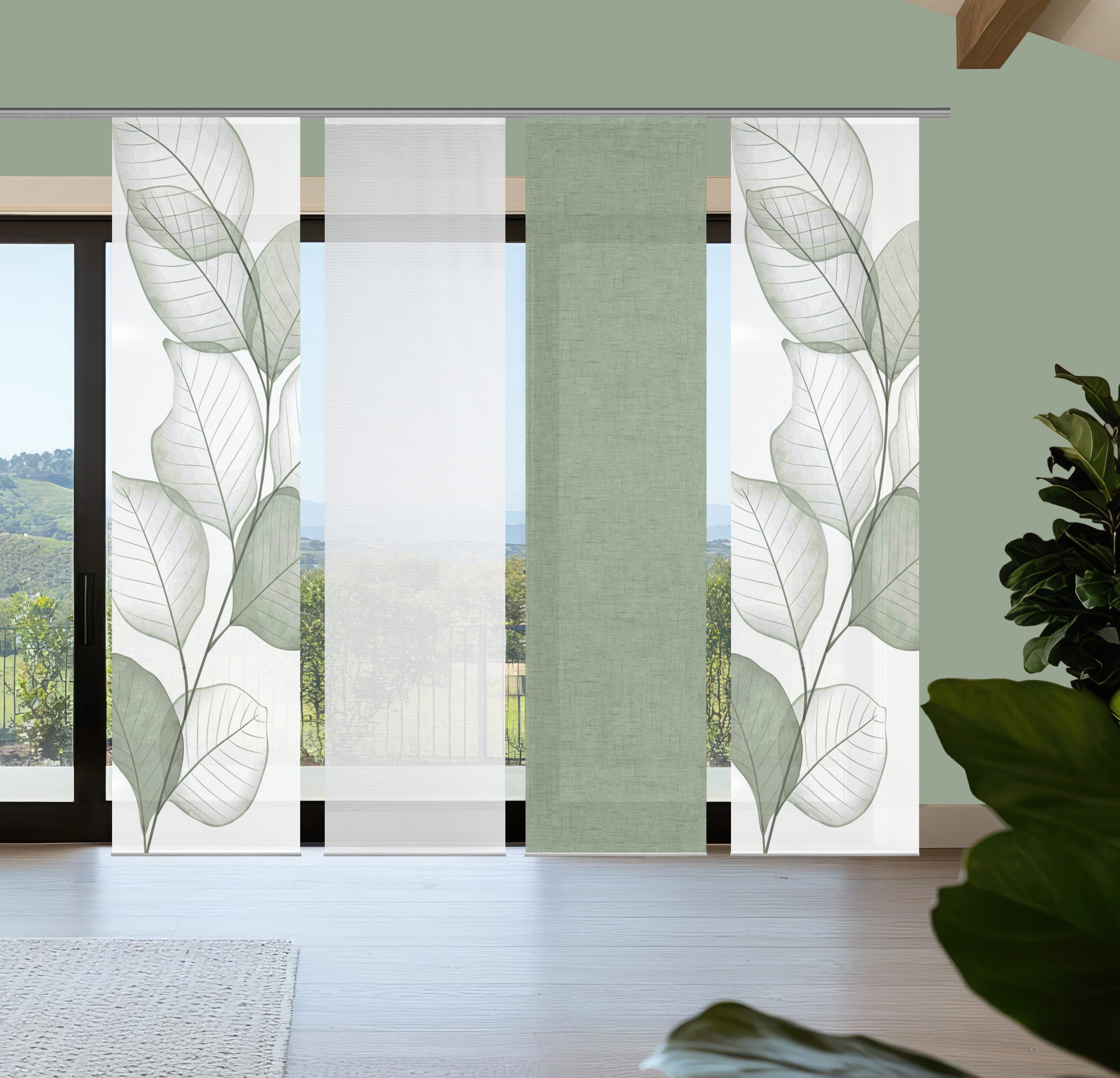 Vision S Schiebegardine Vision S YULE Schiebegardine, halbtransparent, Bambusoptik, 260x60 cm (4 St), Paneelwagen, halbtransparent, Polyester
