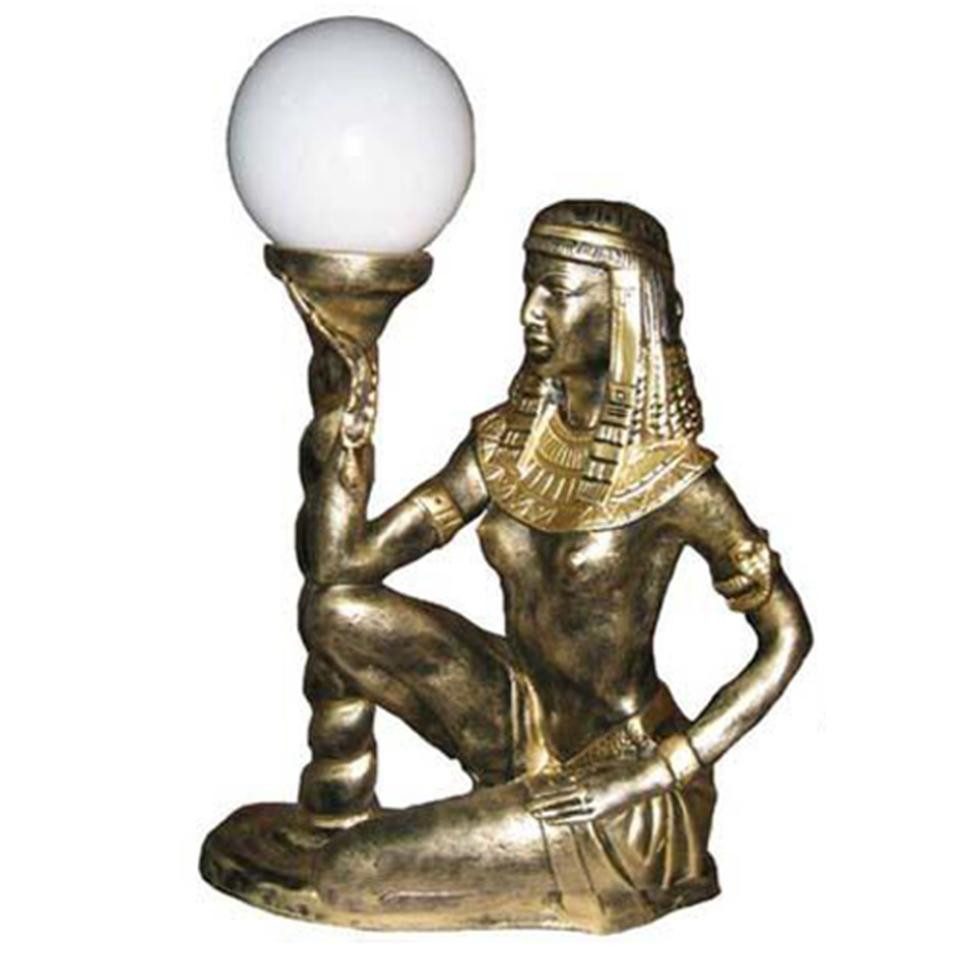 JVmoebel Skulptur Kleopatra Figur Lampe aus Kunststoff in Gold mit Lichtfunktion, Made in Europe