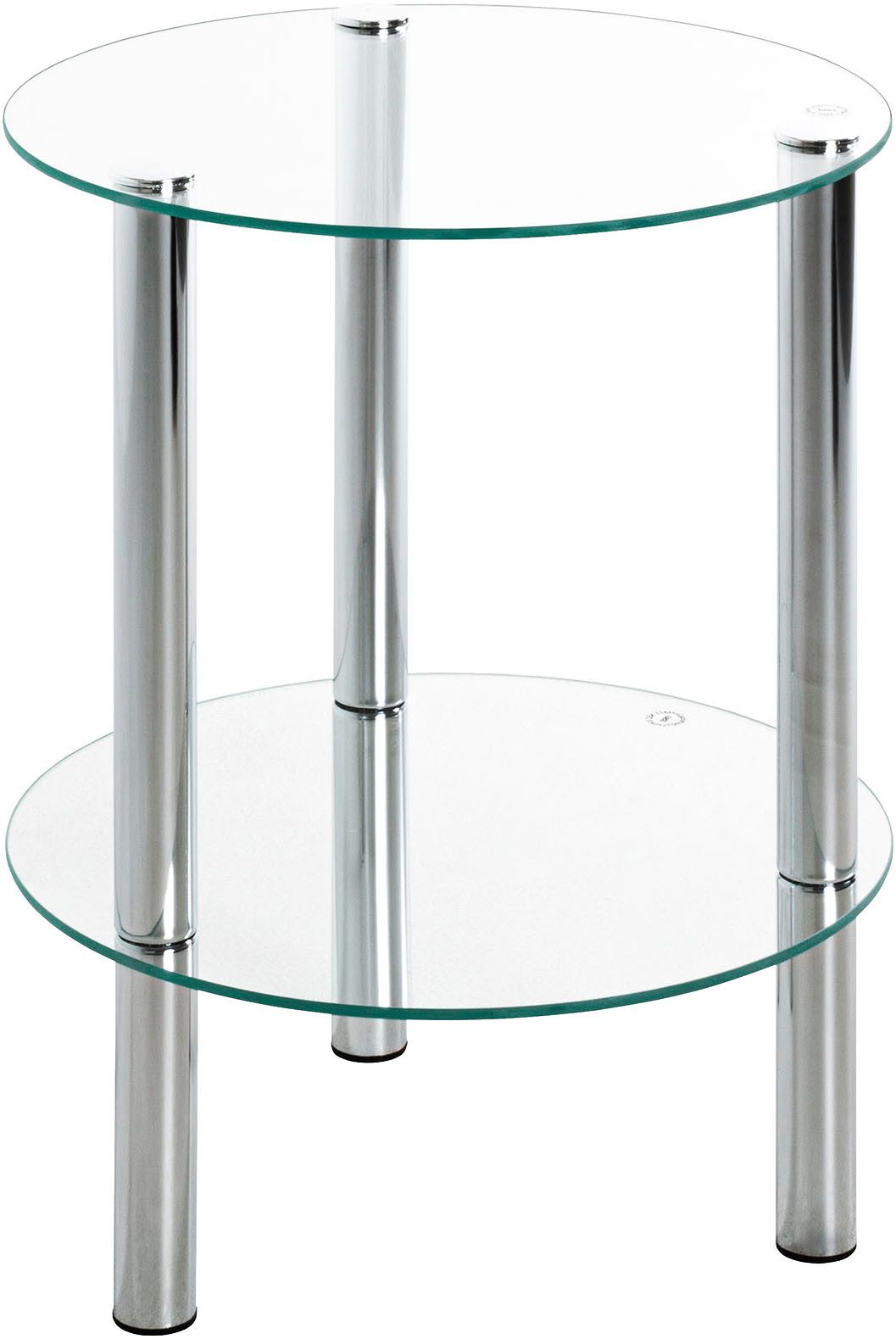 HAKU Beistelltisch Sofatisch, Wohnzimmertisch (1-St), rund - aus Metall Silber - Ø/H 35/47 cm
