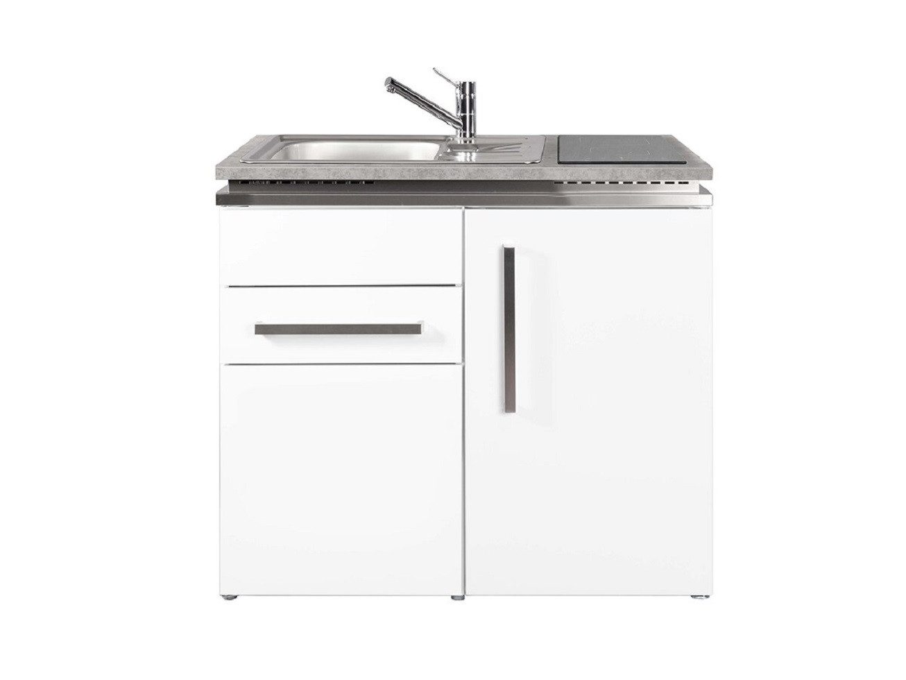 Stengel Küchenzeile MD 100 S, Miniküche Designline MD 100 S mit Schublade, 100 cm