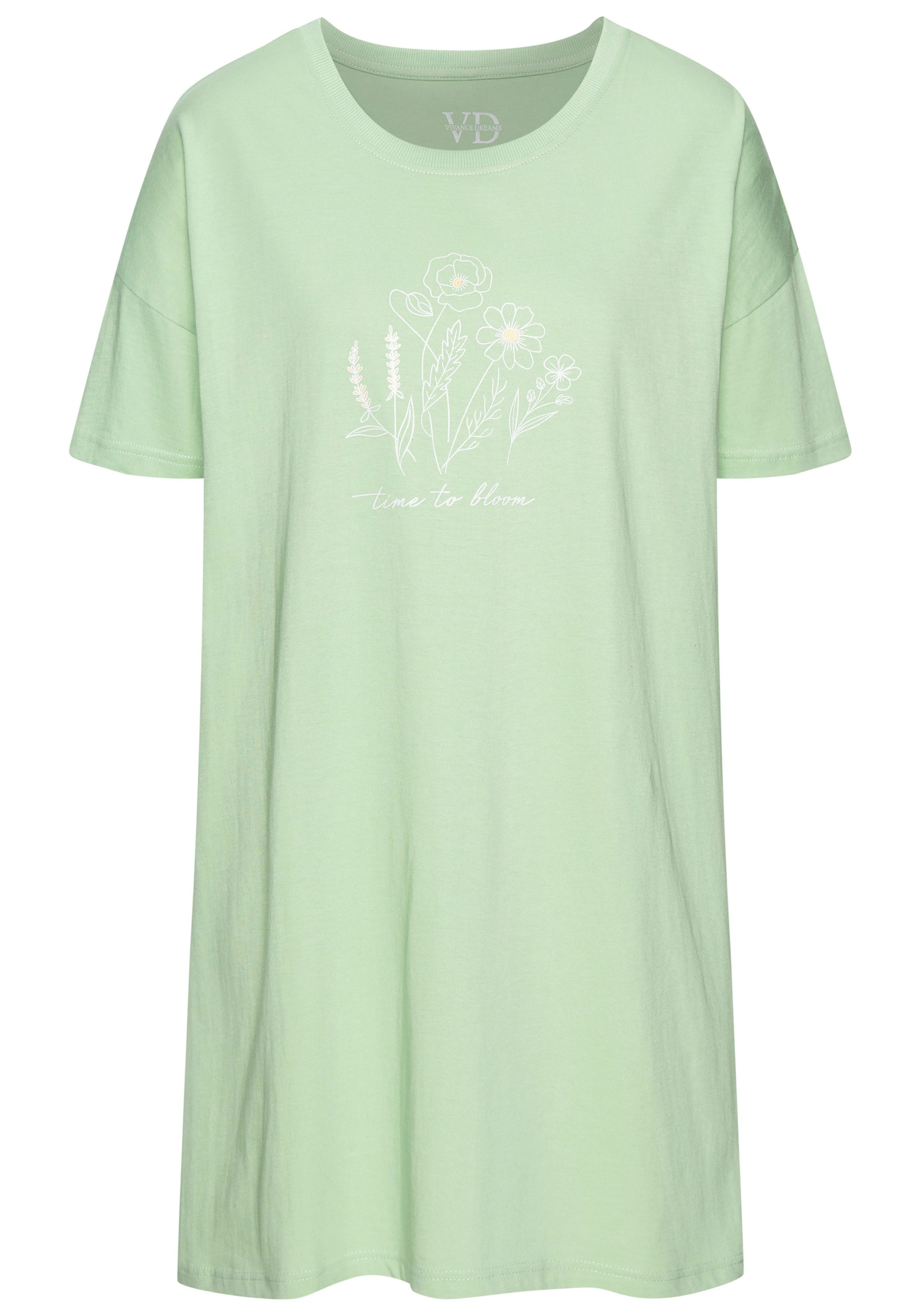 Vivance Dreams by Lascana Bigshirt (Packung, 2 Stück) mit zart skizziertem Frontdruck – Bild 4 von 5