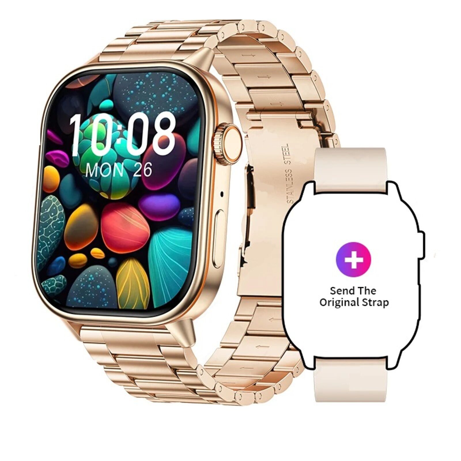 Nagham Ghazal Aswad Smartwatch GPS Tracker Kompass Outdoor Sport 2,01 Bildschirm 2025 Smartwatch (4cm cm/2.01 Zoll)