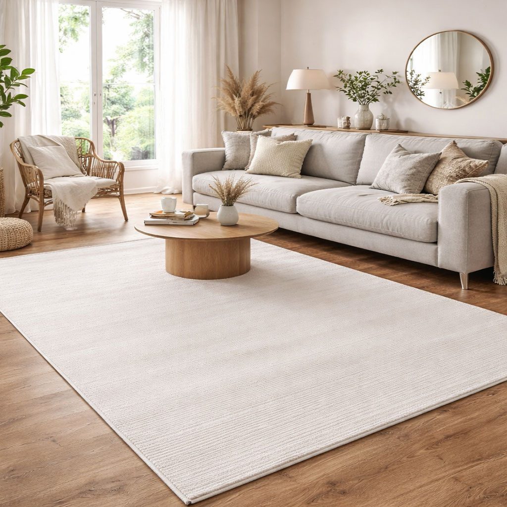 Carpetilla Designteppich Designer Wohnzimmer Teppich abstrakte Musterung modern Cream-Beige, Rechtetig, wohnzimmer