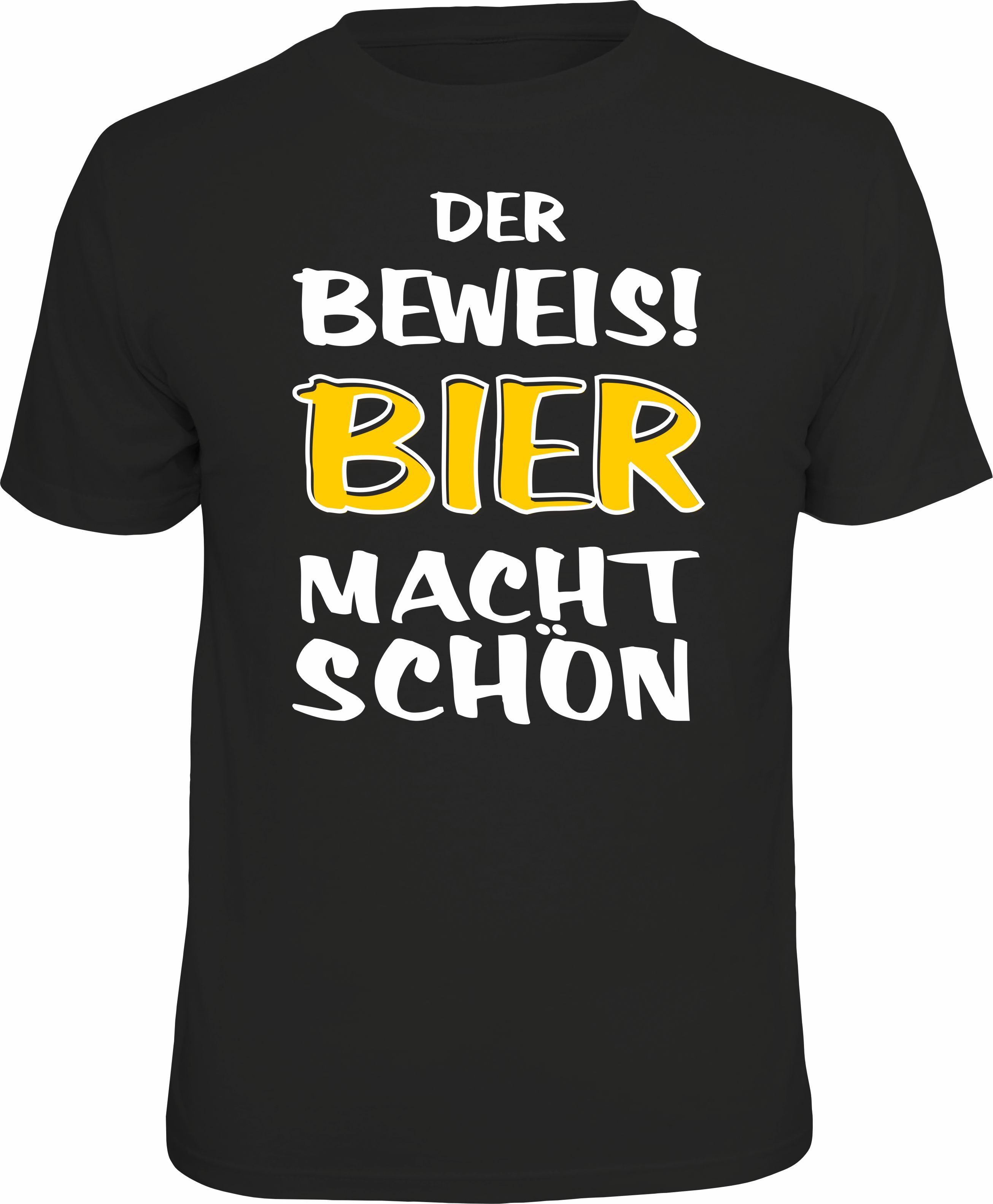 RAHMENLOS® T-Shirt für Bierfreunde - Der Beweis! Bier macht schön