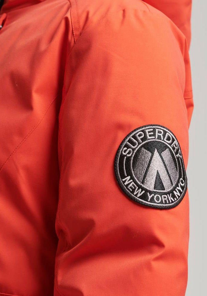 Superdry Steppjacke Red PARKA CITY vielen Details PADDED mit JACKET Sunset