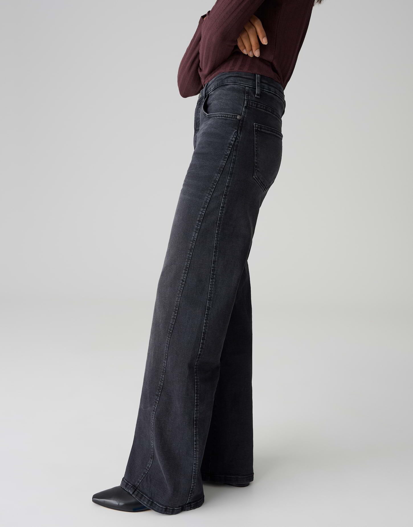 OPUS Palazzohose MIVA MODERN mit seitlichen Keileinsatz Palazzo Fit, Long, 5-Pocket-Design – Bild 5 von 5