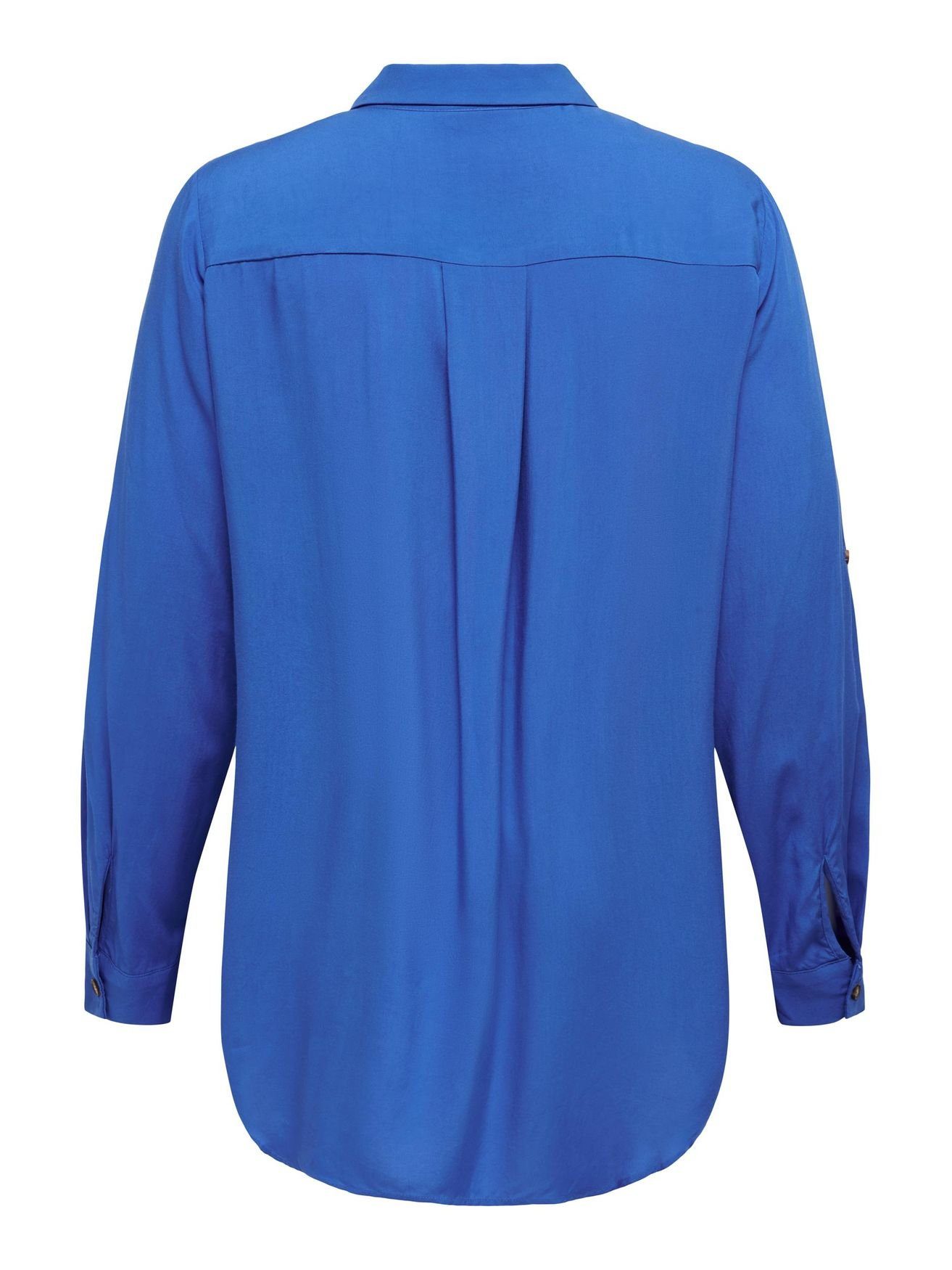 ONLY CARMAKOMA Blusenshirt Lange Hemd Bluse Plus Size Übergrößen Tunika  Shirt CARDENIZIA 4483 in Blau